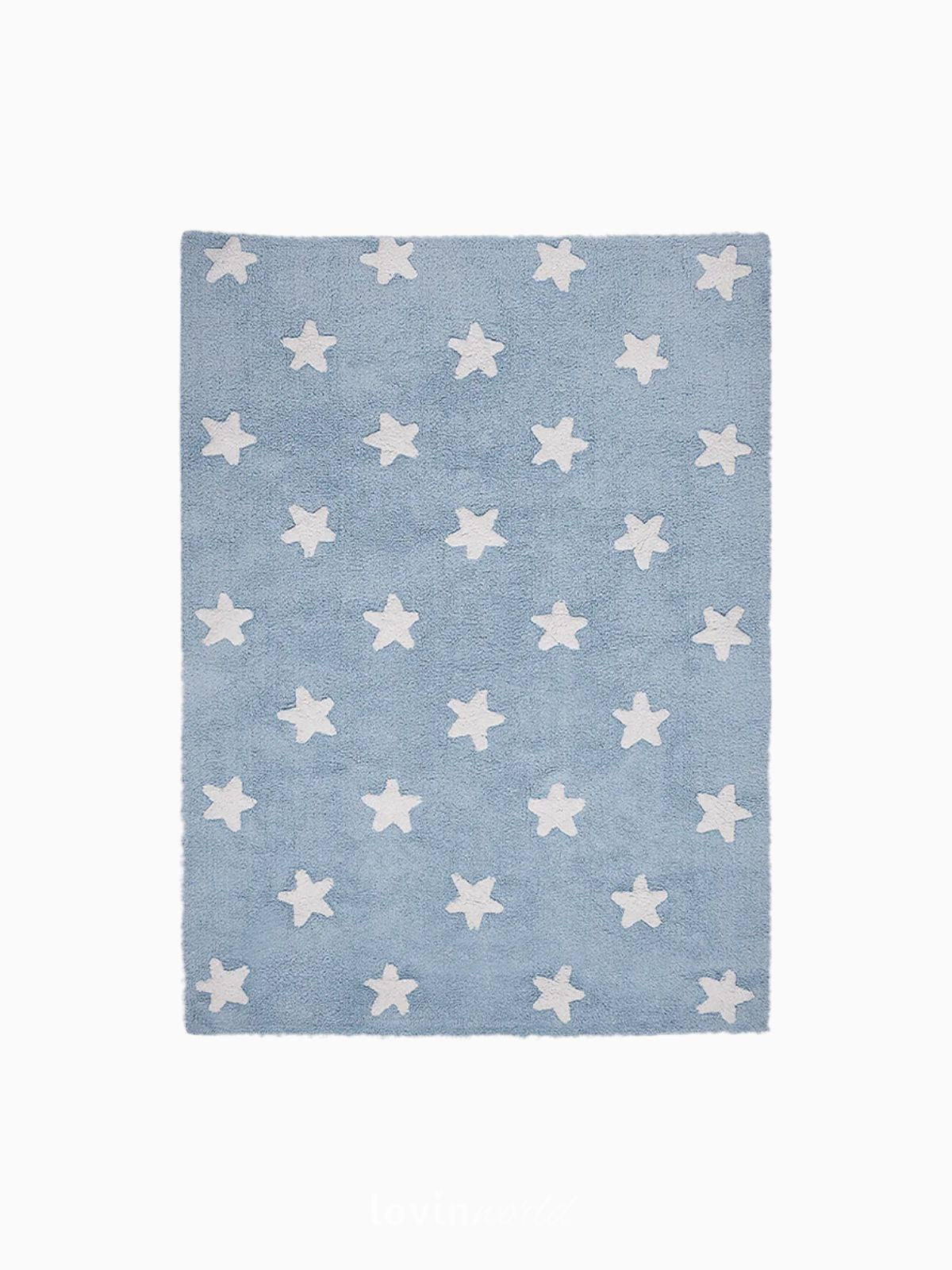 Tappeto lavabile per bambini Stars in colore blu 120x160 cm.-1