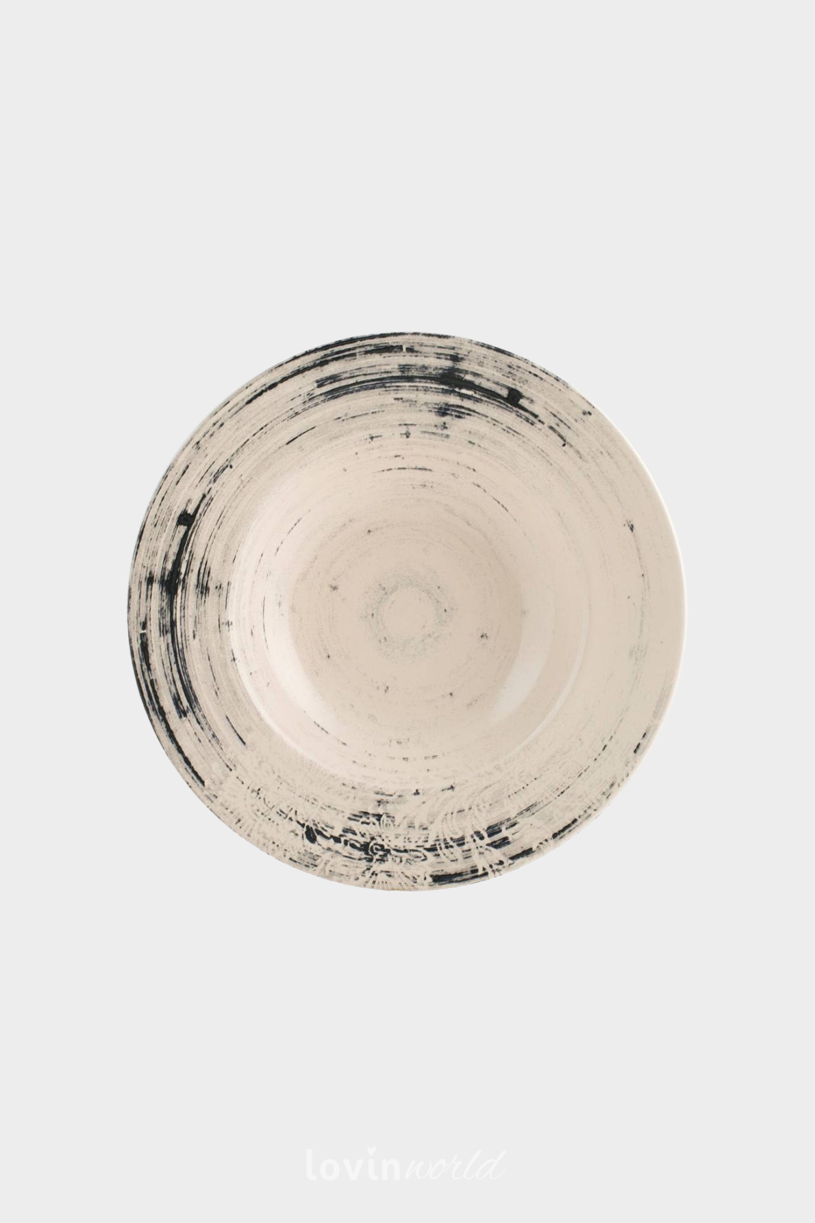 Piatto pasta Silk in stoneware in colore beige 28 cm.-1