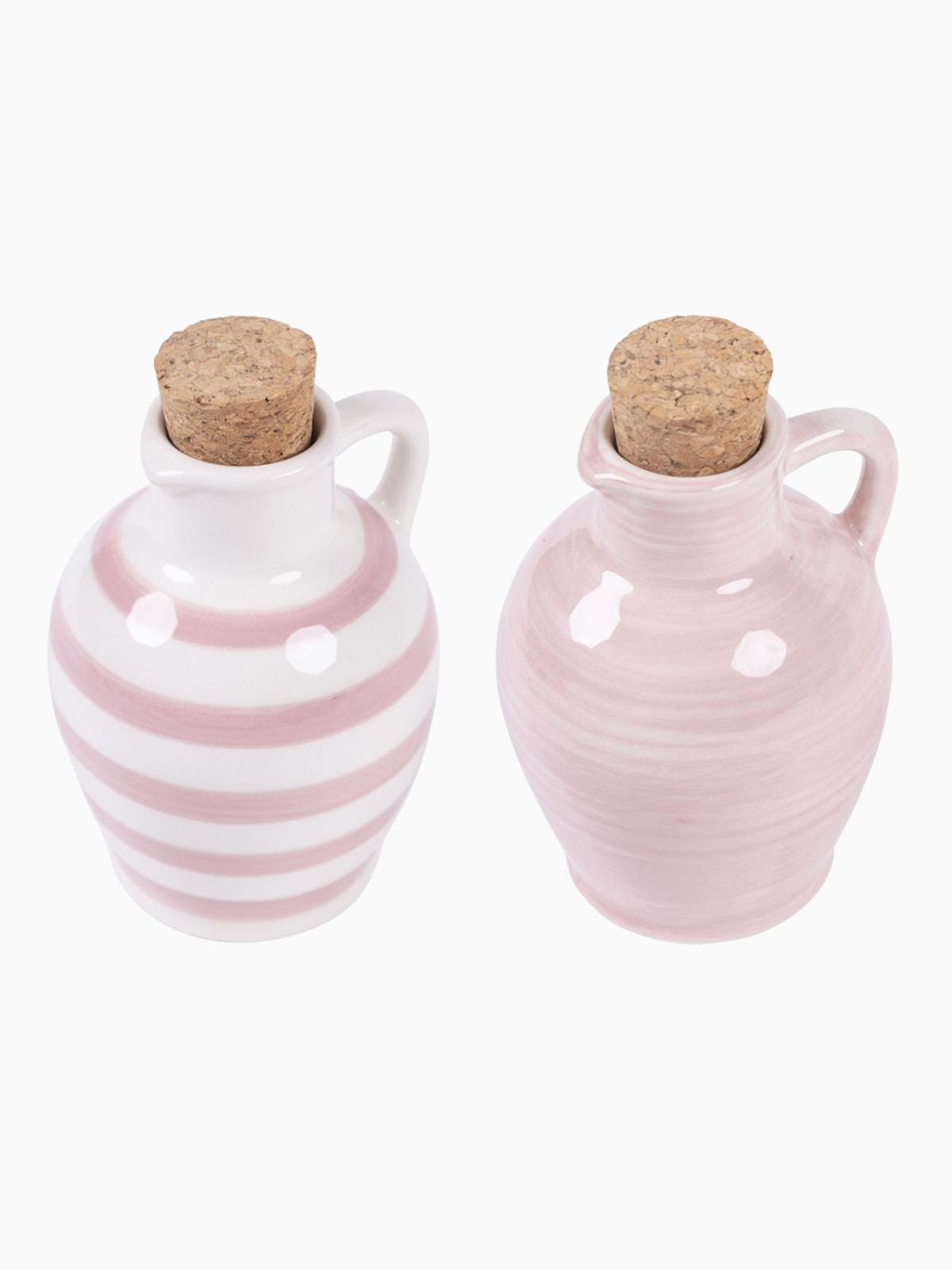 Set 2 Anfore mini oliere in ceramica, colore rosa 95 ml-1