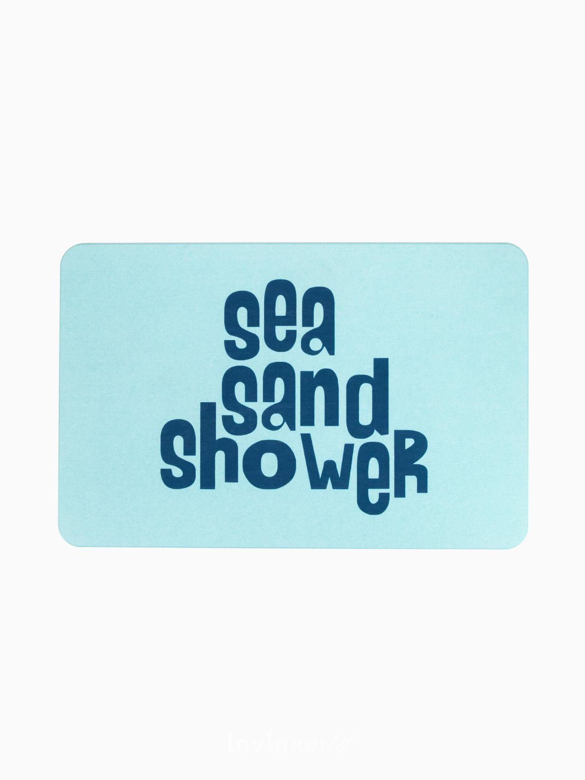 Tappeto da bagno Sea Sand Shower antiscivolo in colore verde acqua 60x30 cm.-1