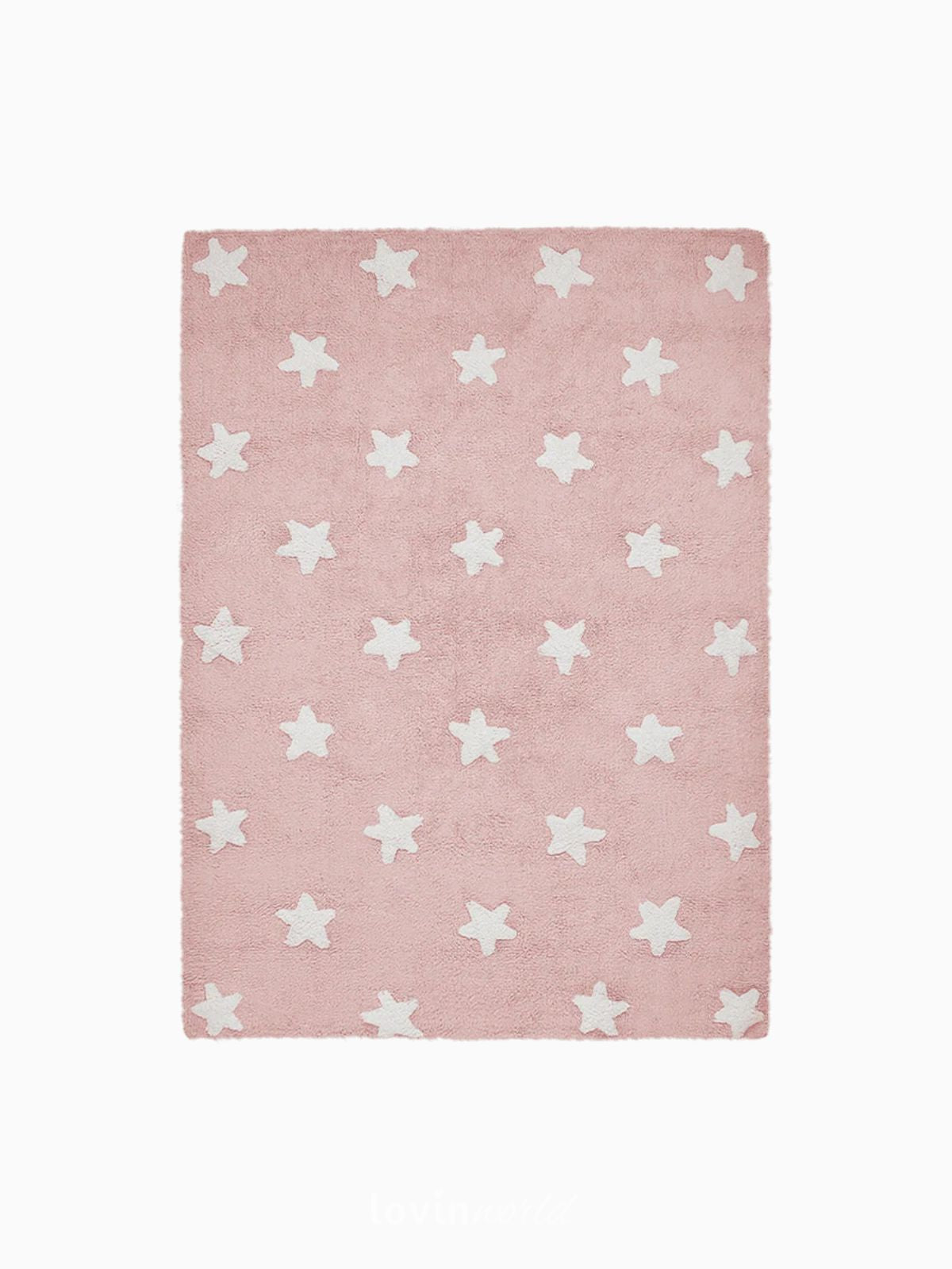 Tappeto lavabile per bambini Stars in colore rosa 120x160 cm.-1