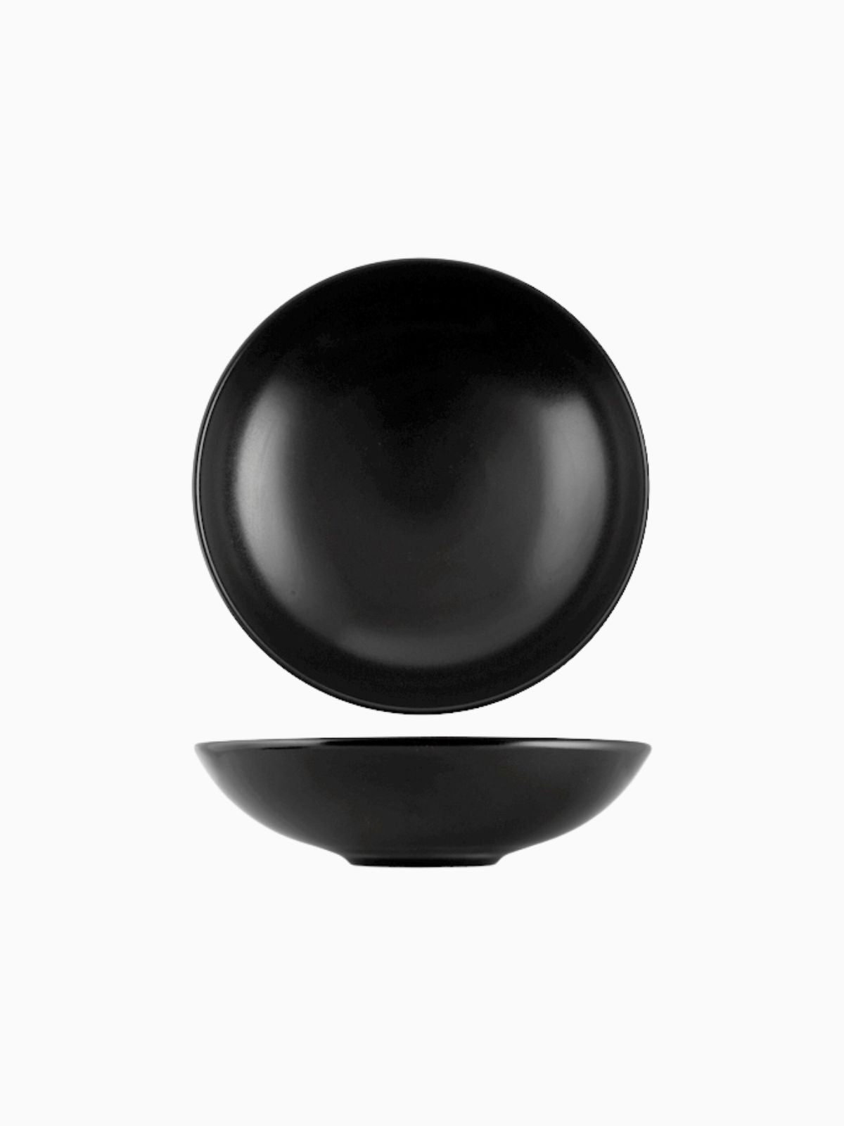 Set 6 piatti fondi Denver in stoneware, colore nero 20 cm.-1