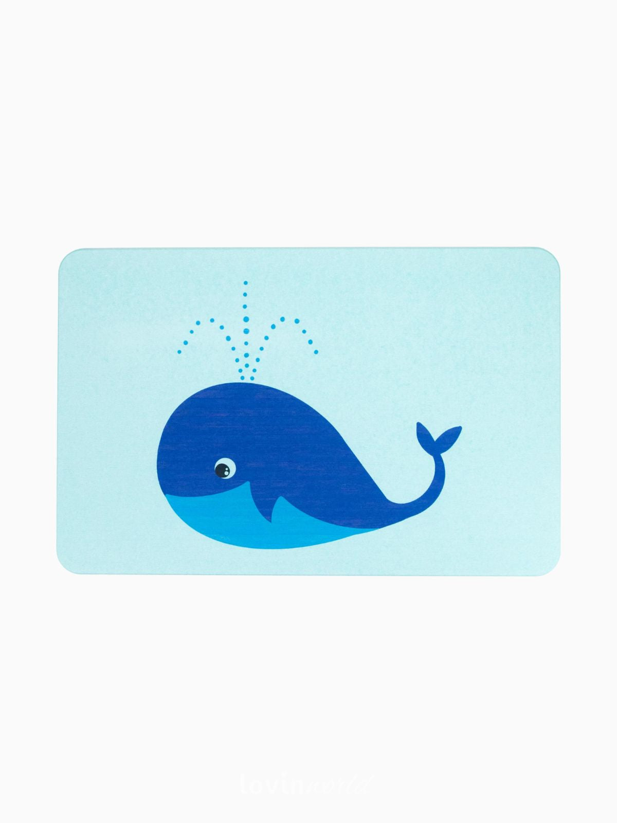 Tappeto da bagno Whale antiscivolo in multicolore 60x30 cm.-1