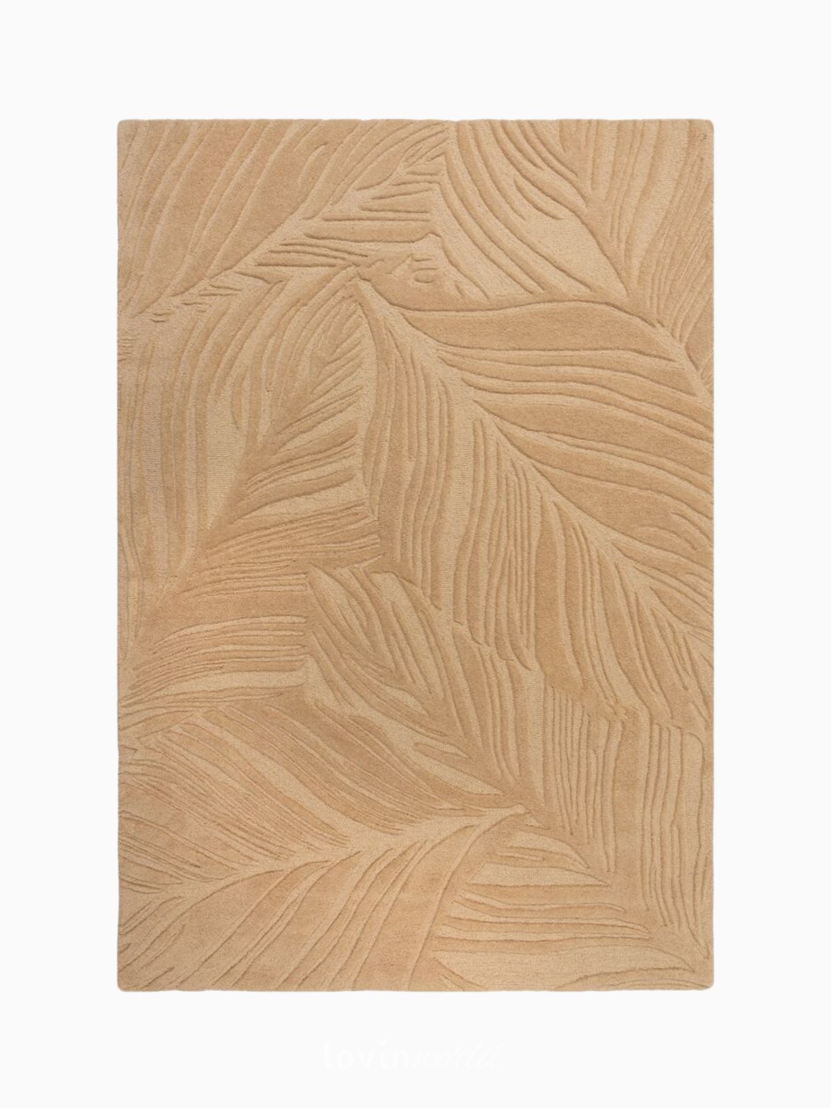 Tappeto di design Lino Leaf in lana, colore arancione-1