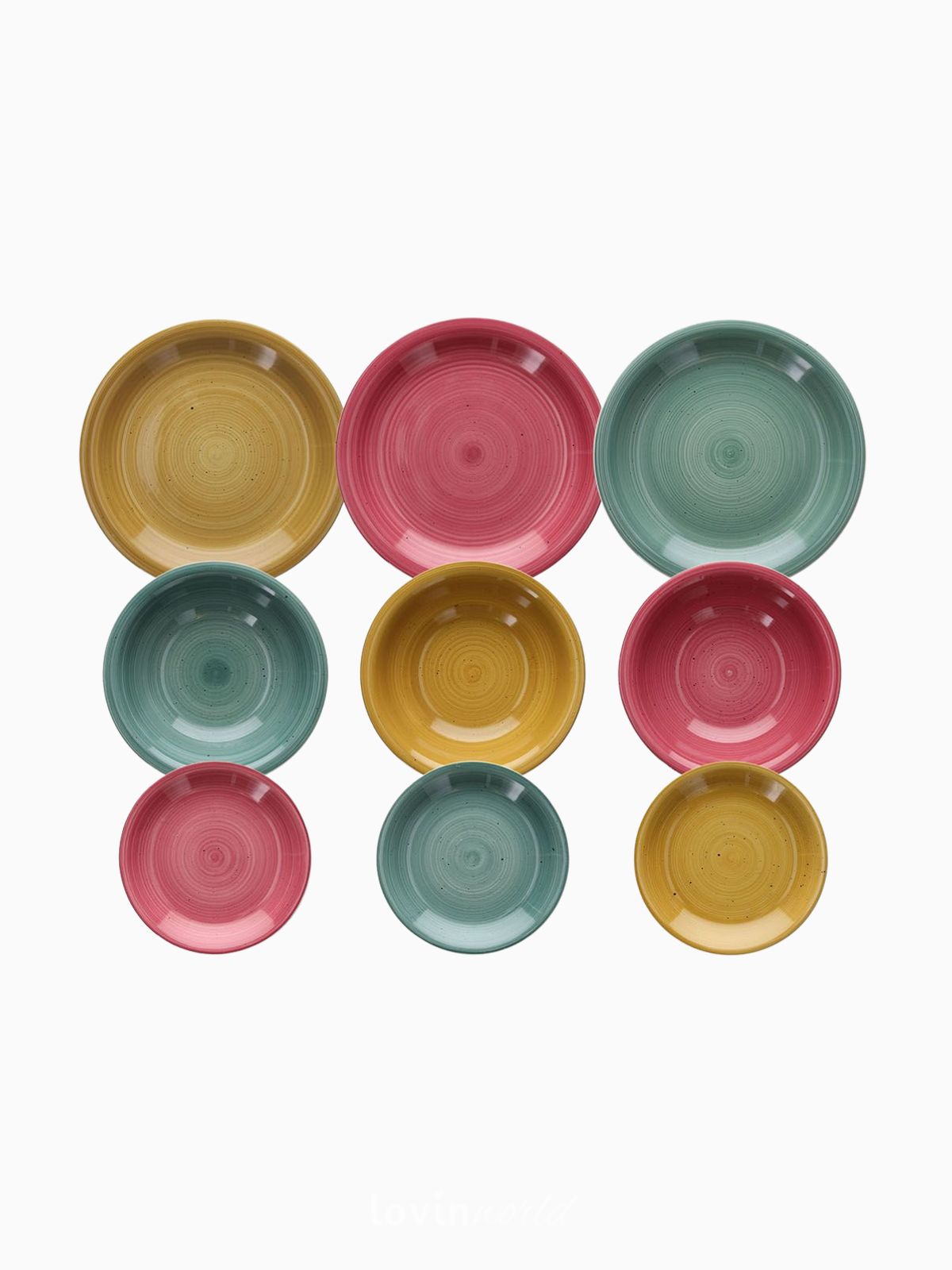Servizio piatti 18 pezzi Louise Ande in stoneware, multicolore-1