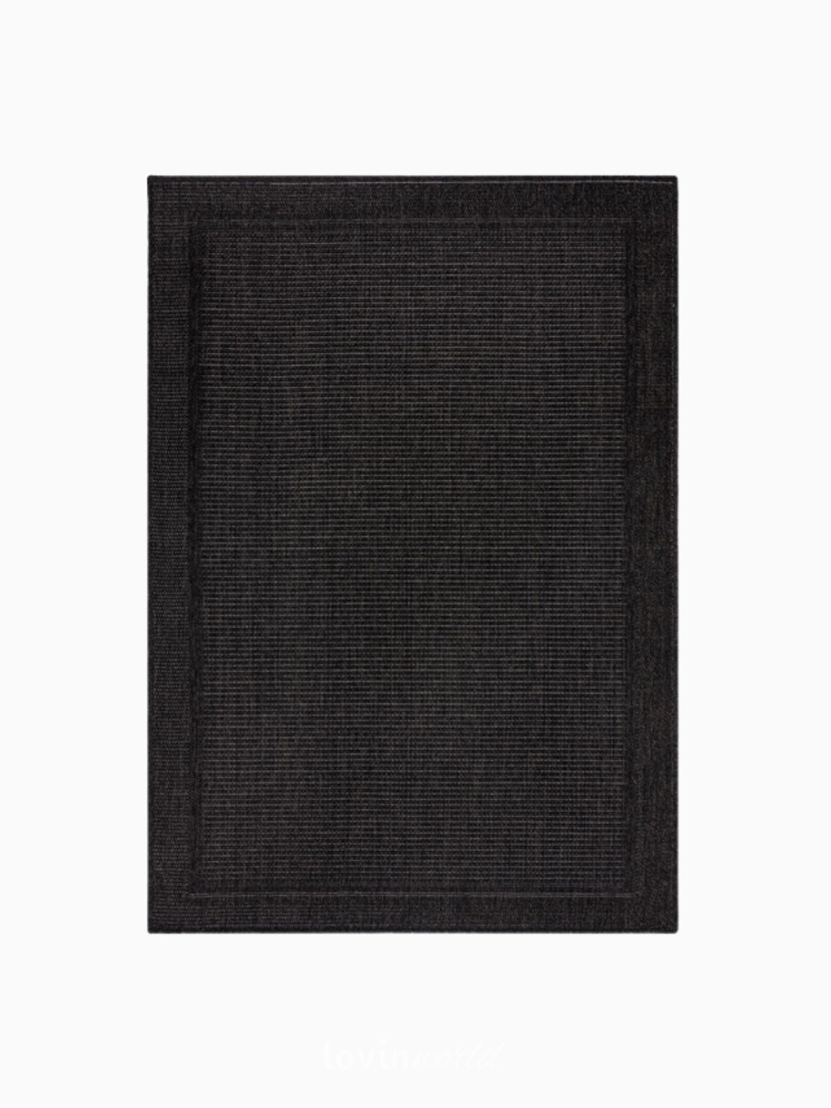 Tappeto di design Weave Outdoor in iuta, colore carbone-1