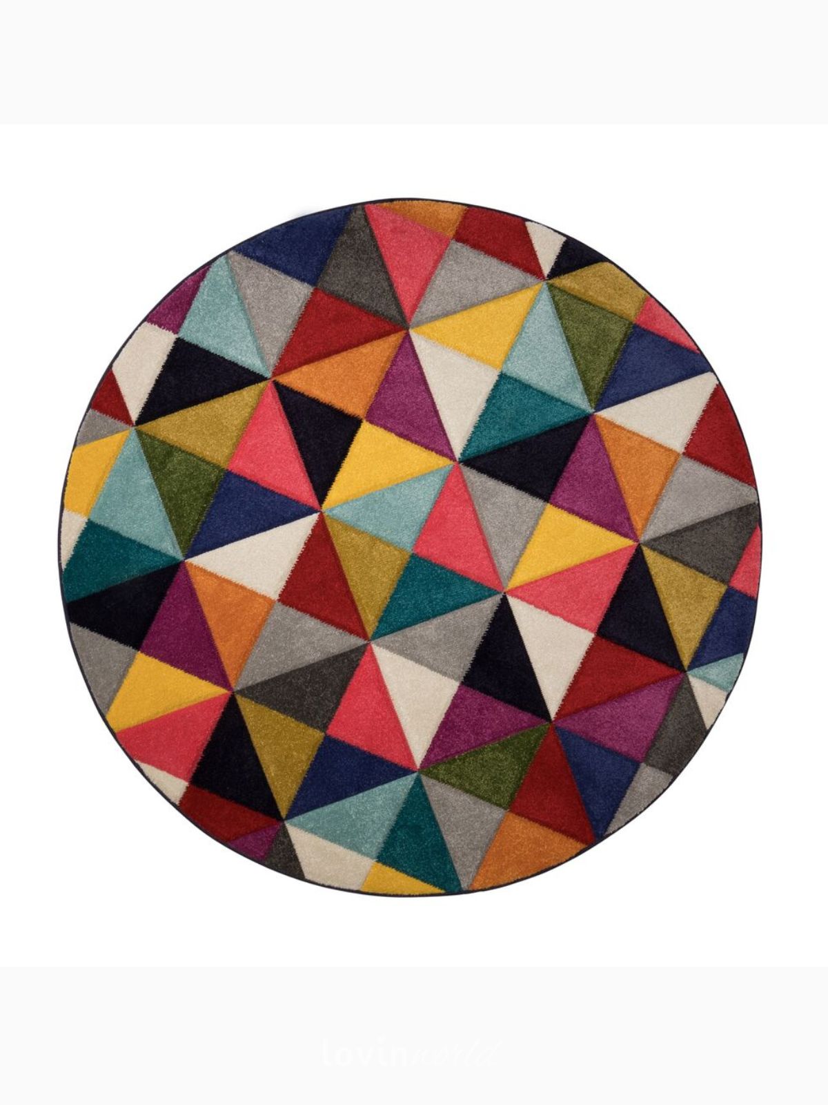 Tappeto rotondo moderno Samba in polipropilene, multicolore 160x160 cm.-1