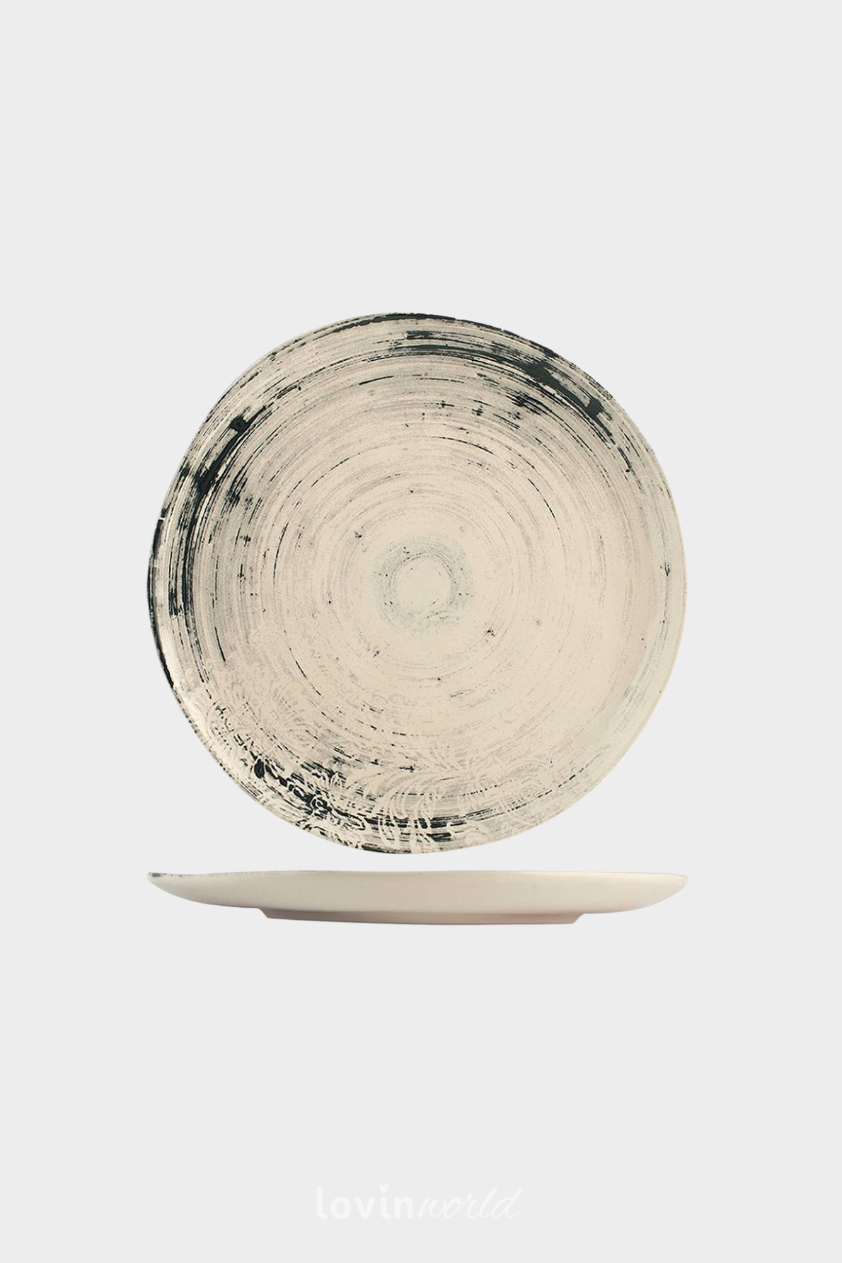 Piatto frutta Silk in stoneware in colore beige 21 cm.-1