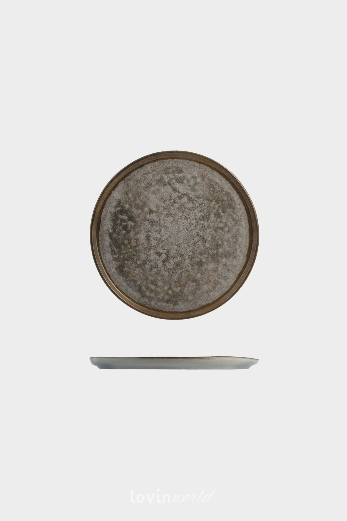 Piatto pane Velvet in stoneware colore grigio 14 cm.-1