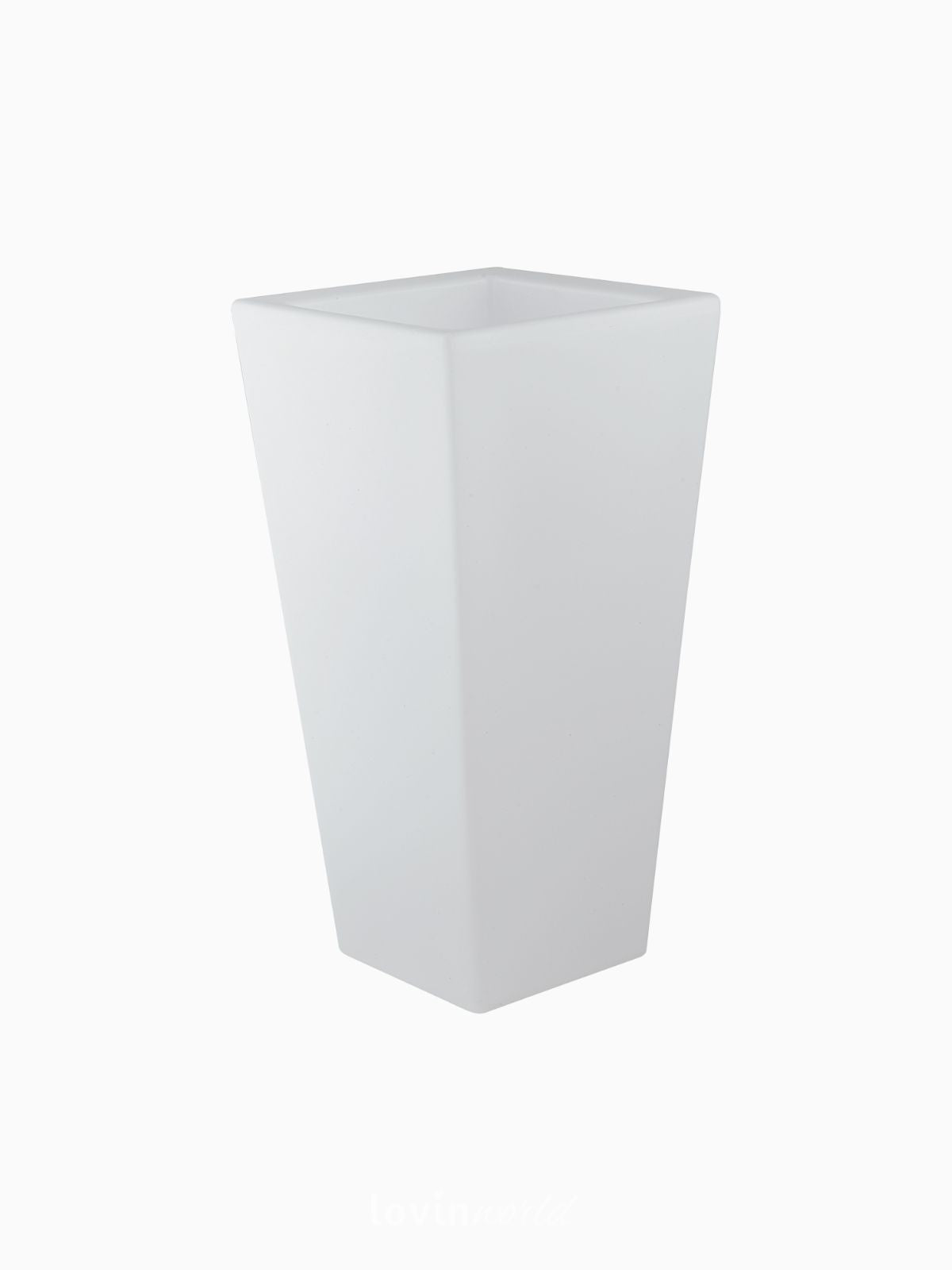 Vaso da esterno quadrato a LED Geco in polietilene, colore bianco 90 cm.-1