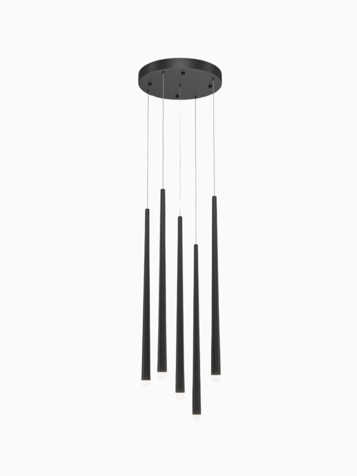 Lampada a sospensione Cascade, in colore nero con struttura in alluminio-1