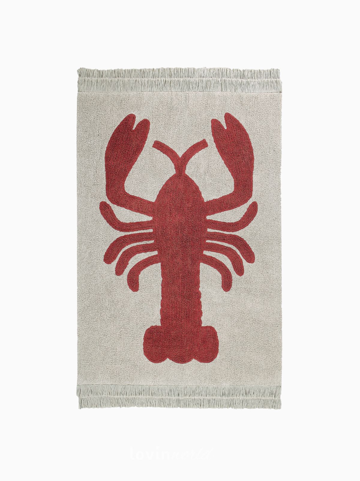 Tappeto in cotone lavabile Lobster M, 140x200 cm.-1