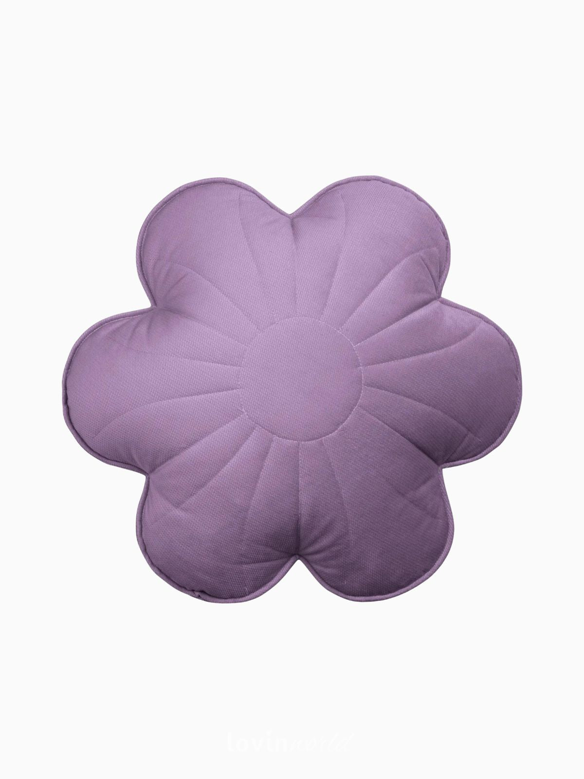 Cuscino fiore 100% velluto in colore viola 49x49 cm.-1
