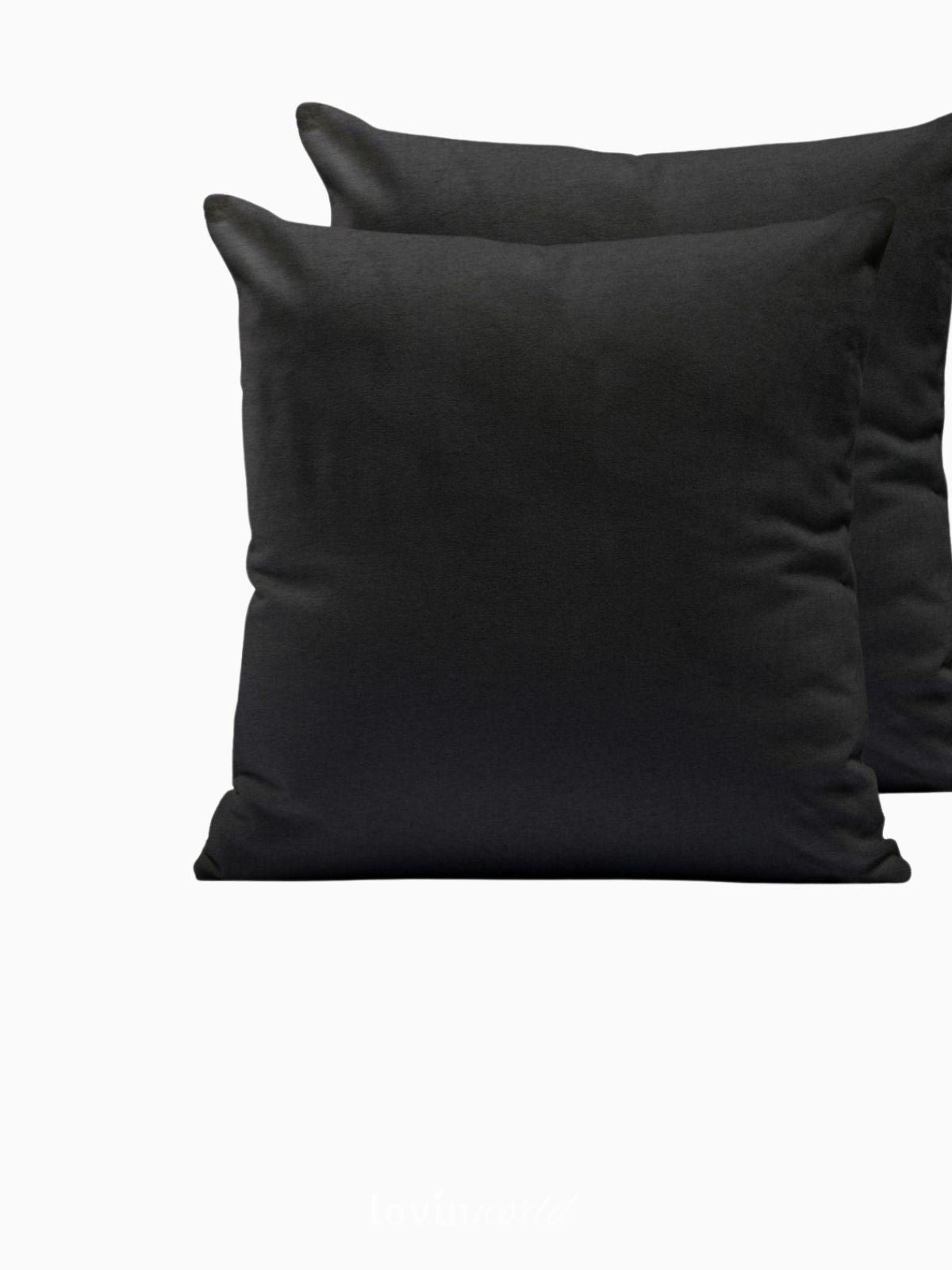 2 Federe per cuscino Amber in colore nero 50x50 cm.-2