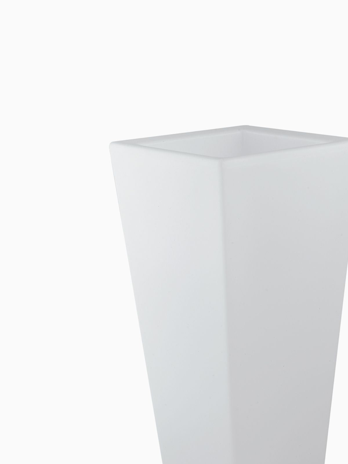 Vaso da esterno quadrato a LED Geco in polietilene, colore bianco 60 cm.-2