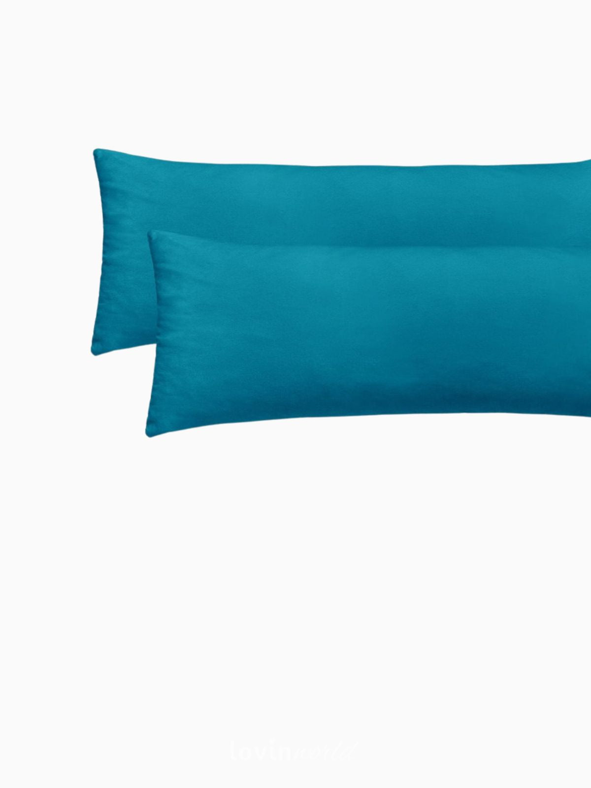 2 Federe per cuscino Amber in colore blu 40x145 cm.-2