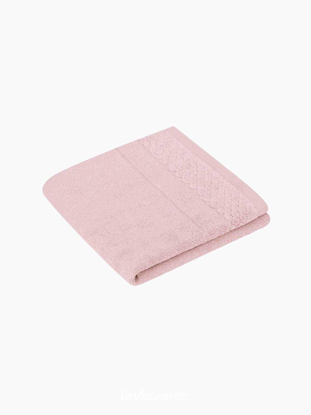 Set 3 Asciugamani da bagno Rubrum in 100% cotone, colore rosa-2