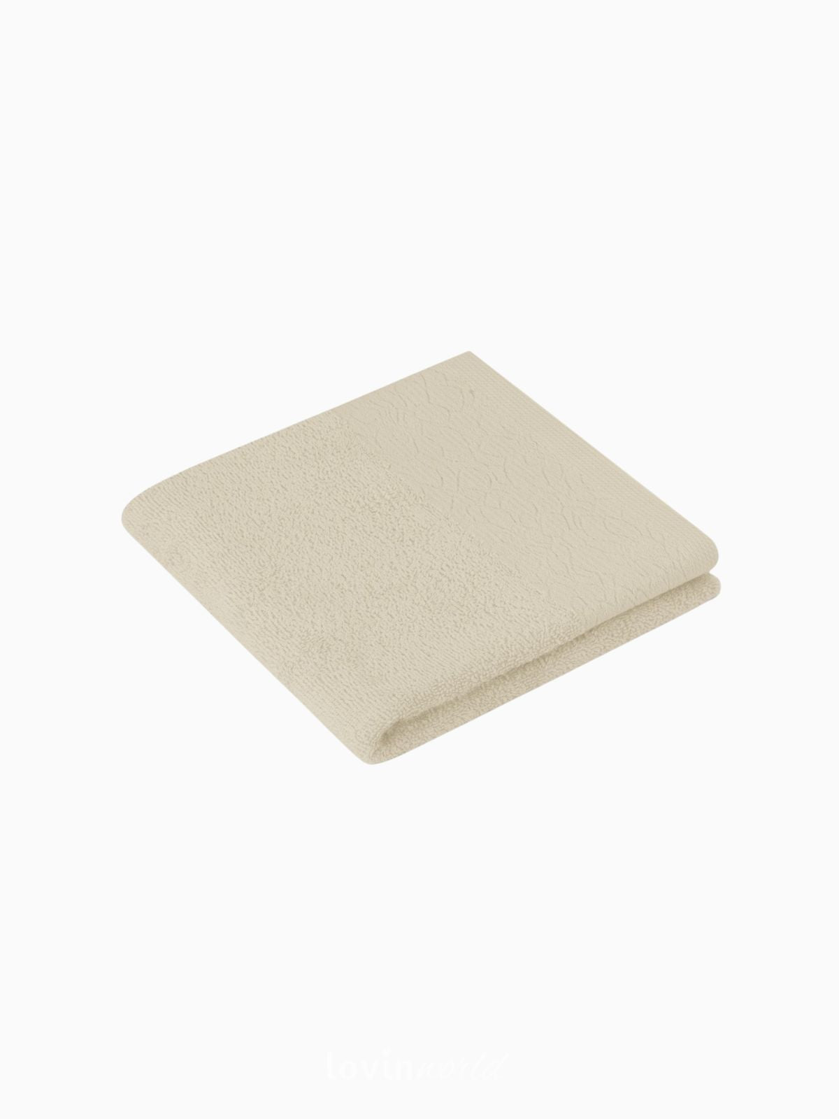 Set 2 Asciugamani da bagno Flos in 100% cotone, colore beige-2