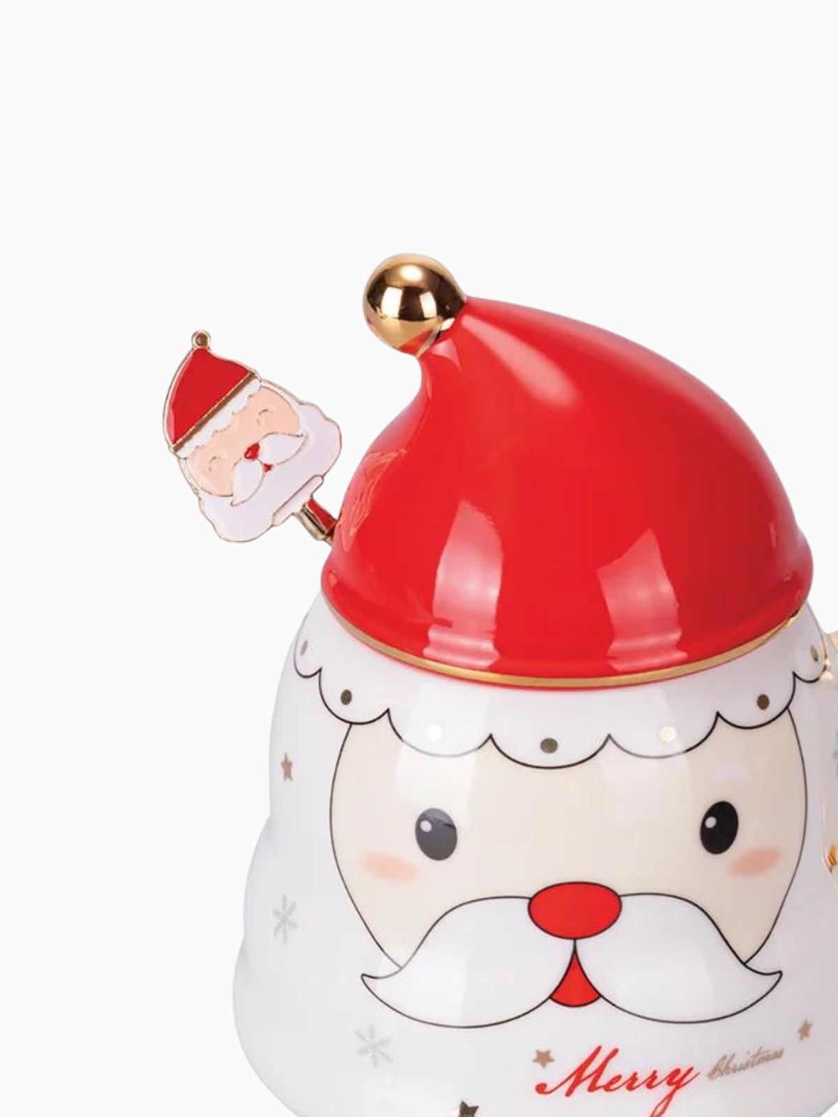 Tazza Xmas Babbo Natale in porcellana, con cucchiaino 42,5 cl-3