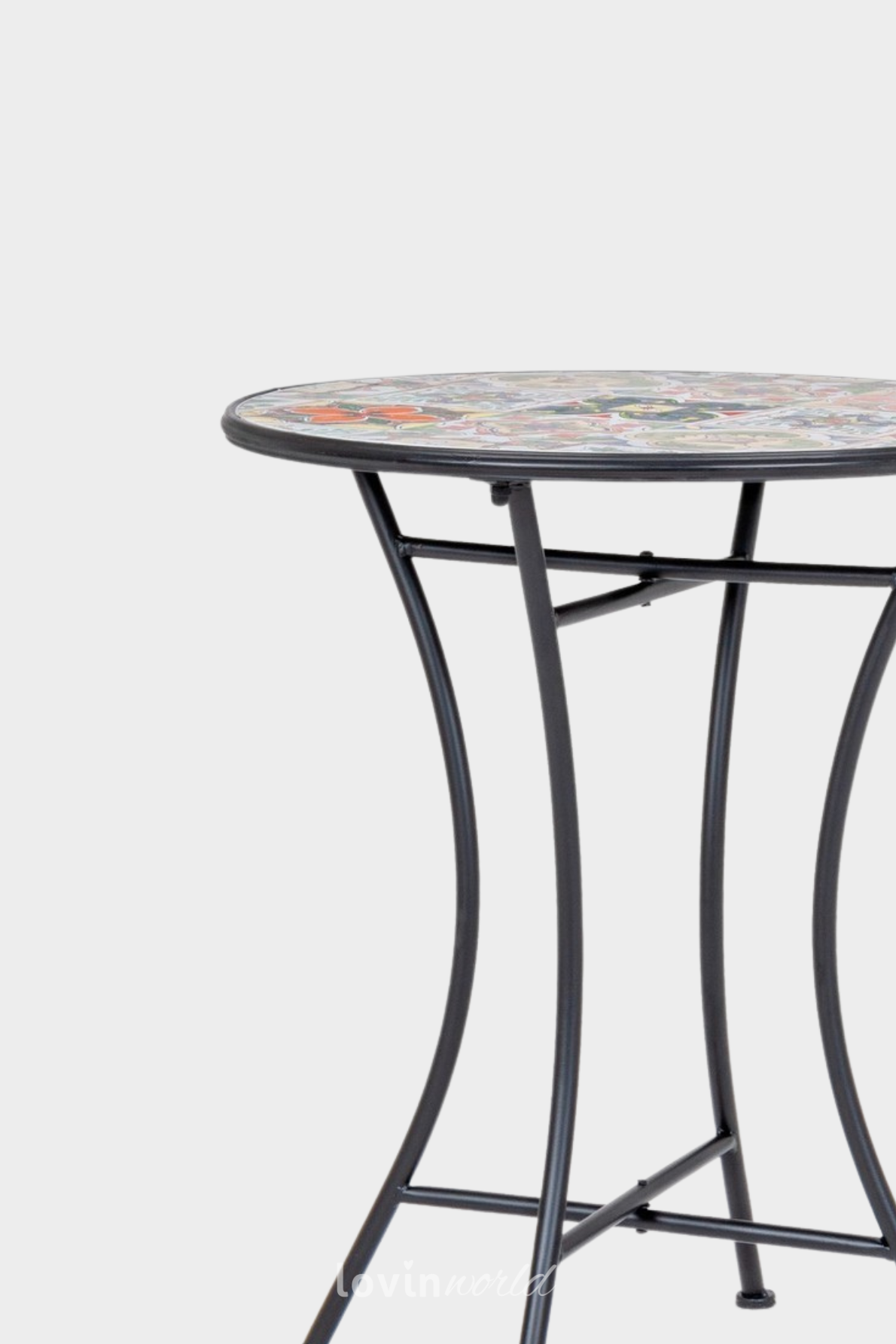 Tavolino da esterno rotondo Paloma Ø60 cm. in acciaio, multicolore-4