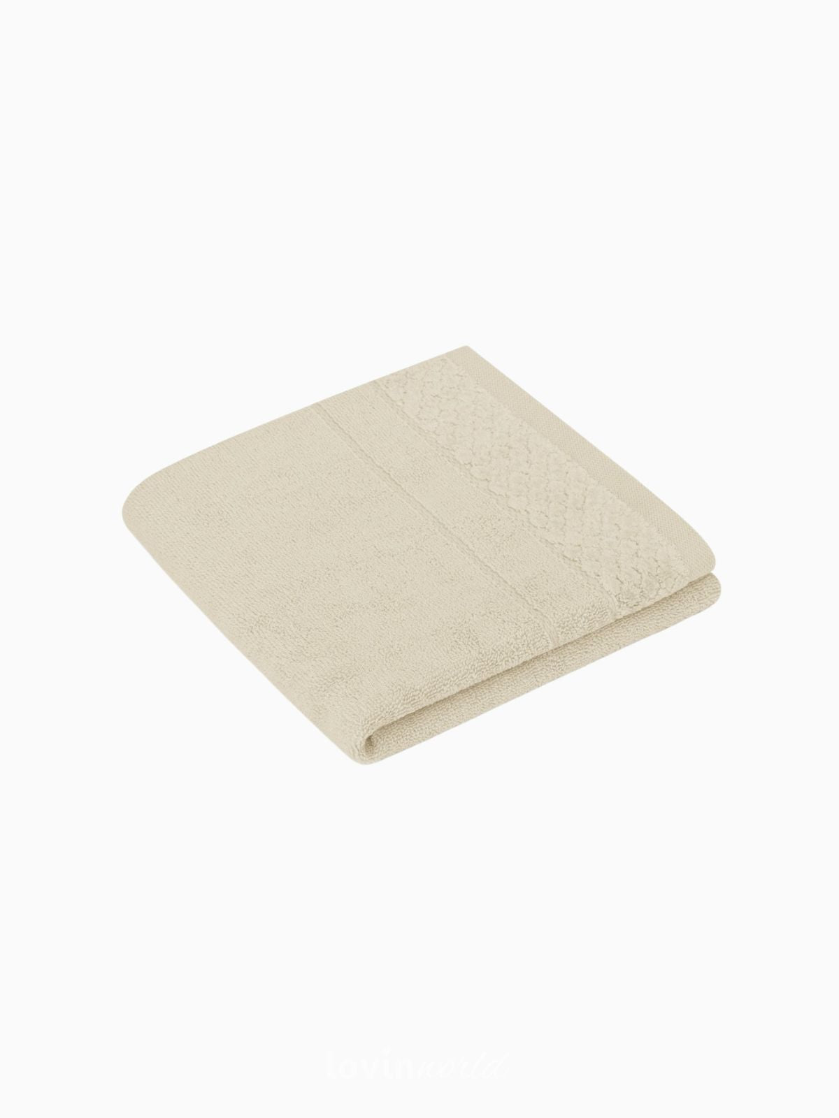 Set 2 Asciugamani da bagno Rubrum in 100% cotone, colore beige-2