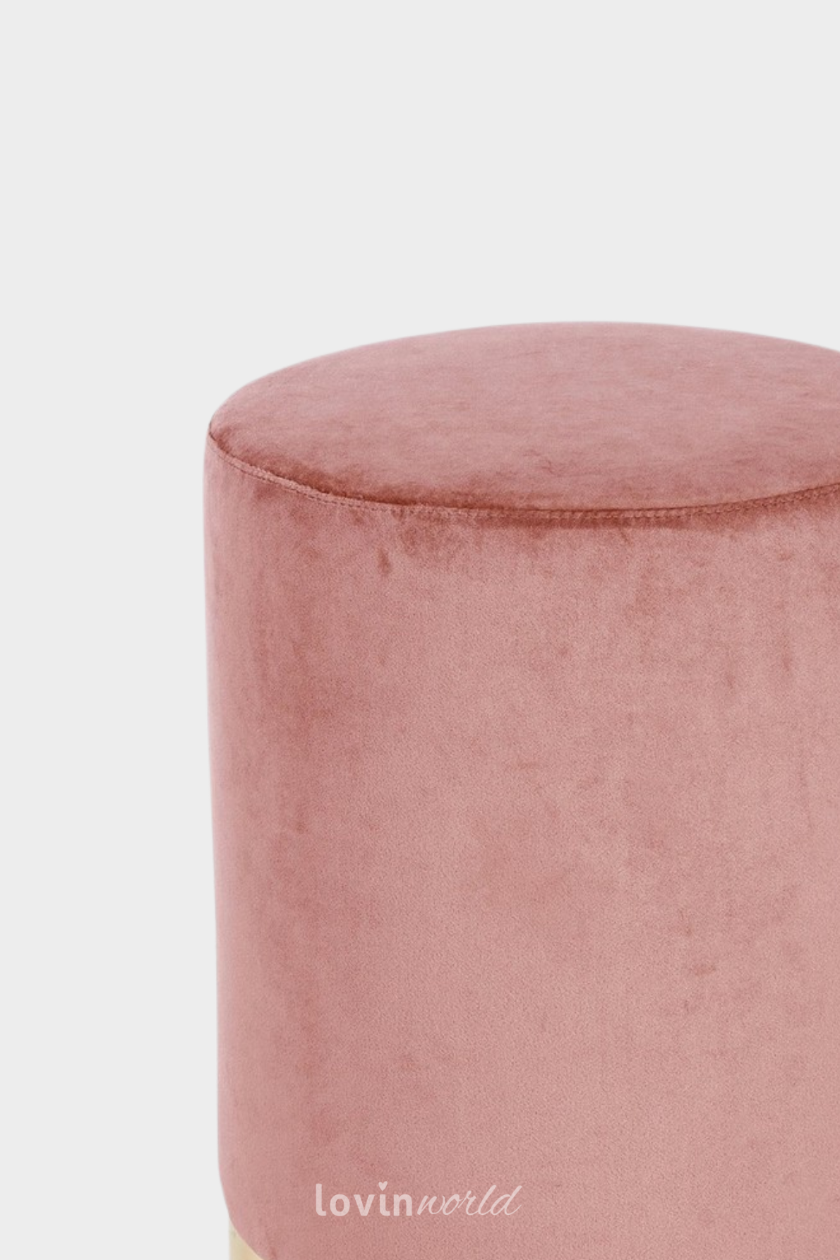 Pouf Lucilla con effetto velluto, in colore rosa-3