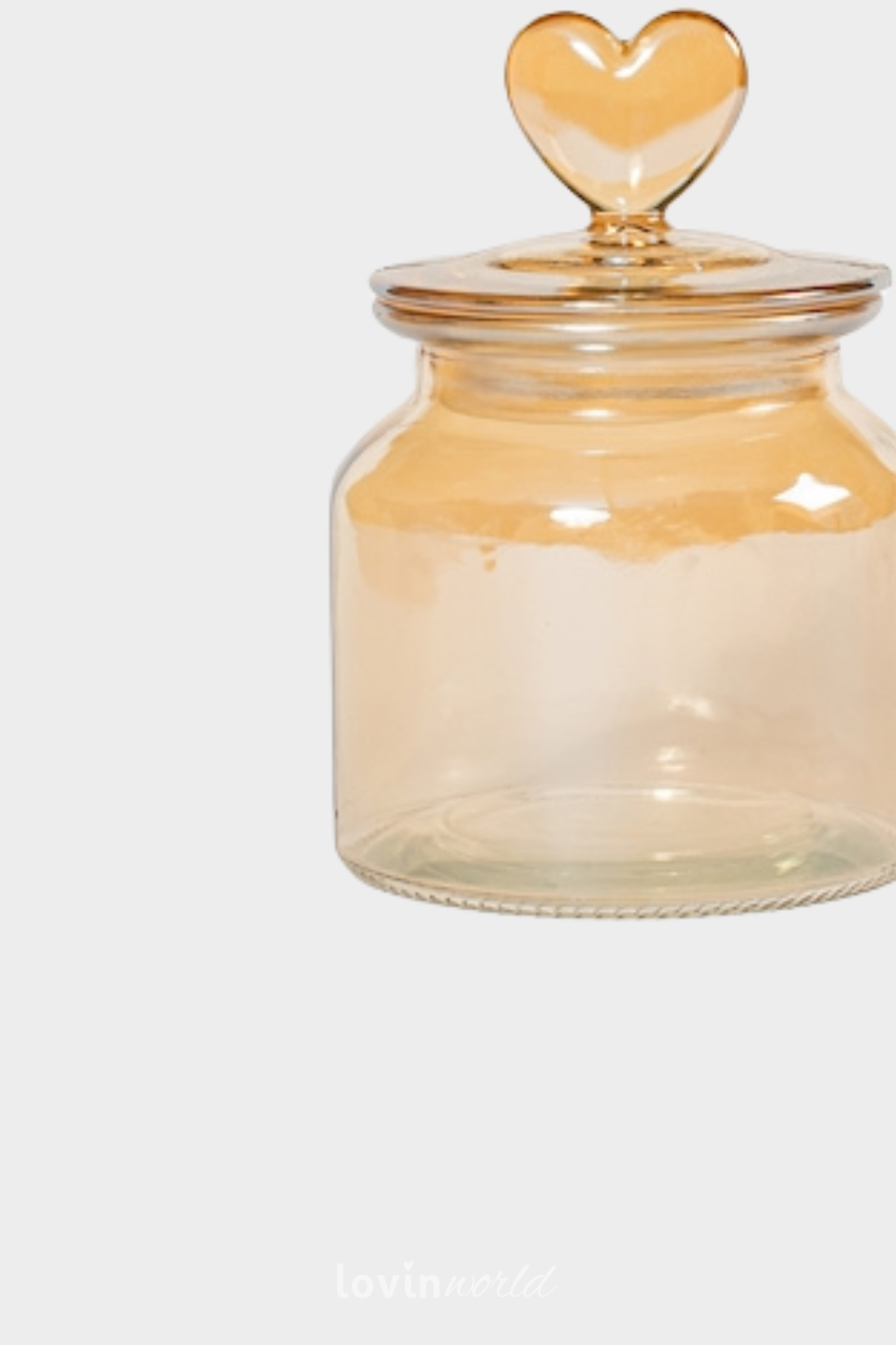 Barattolo in vetro ambrato con coperchio a forma di cuore 600 cc.-2