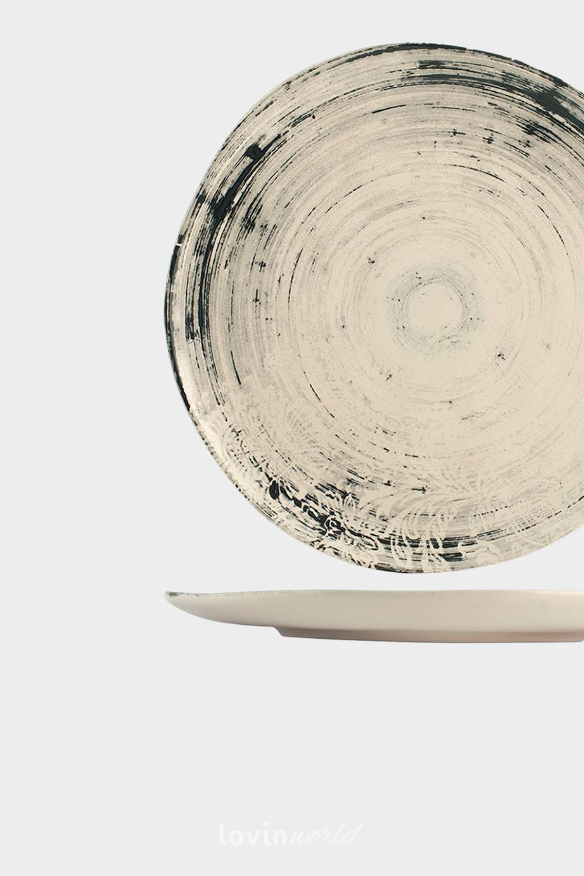 Piatto piano Silk in stoneware in colore beige 26 cm.-2