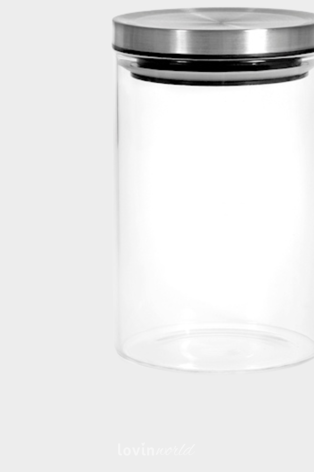 Barattolo in vetro borosilicato con tappo in acciaio inox 0,9 lt.-2