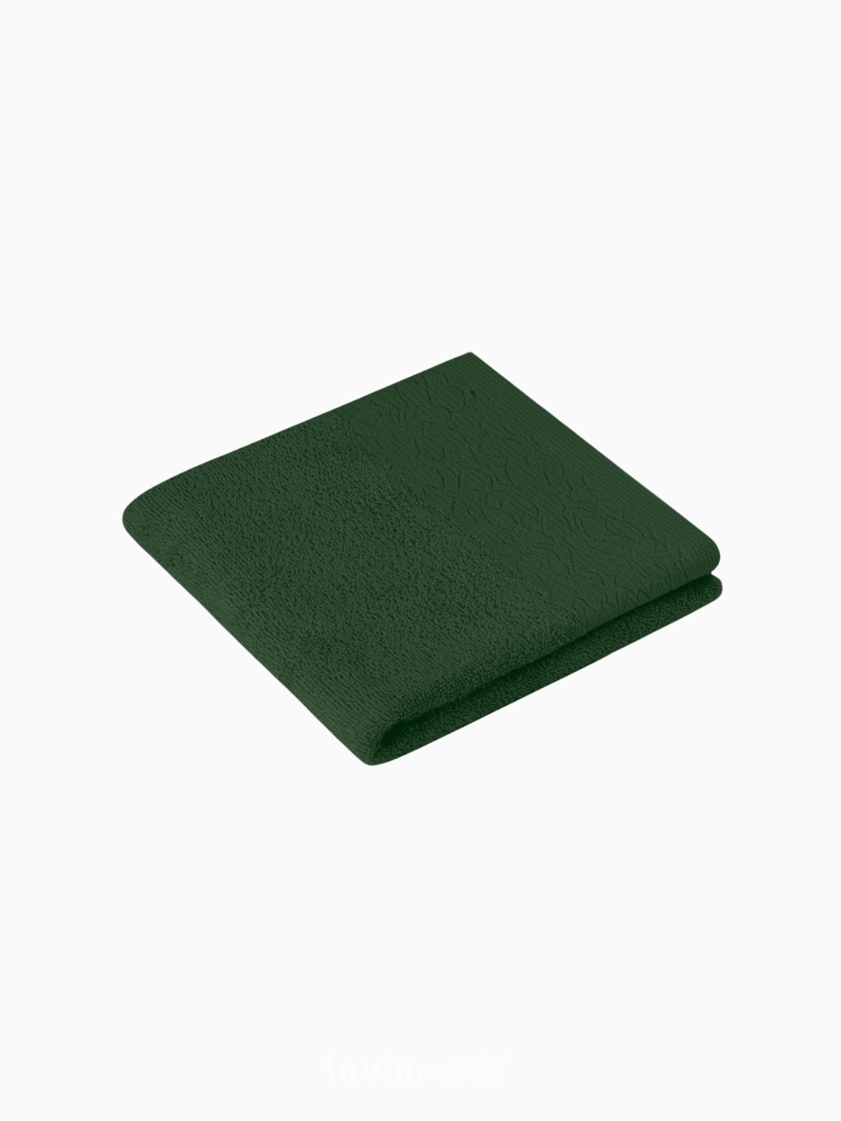 Set 3 Asciugamani da bagno Flos in 100% cotone, colore verde-2