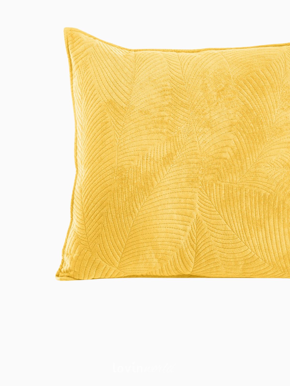 Cuscino decorativo in velluto Palsha, colore giallo 45x45 cm.-4