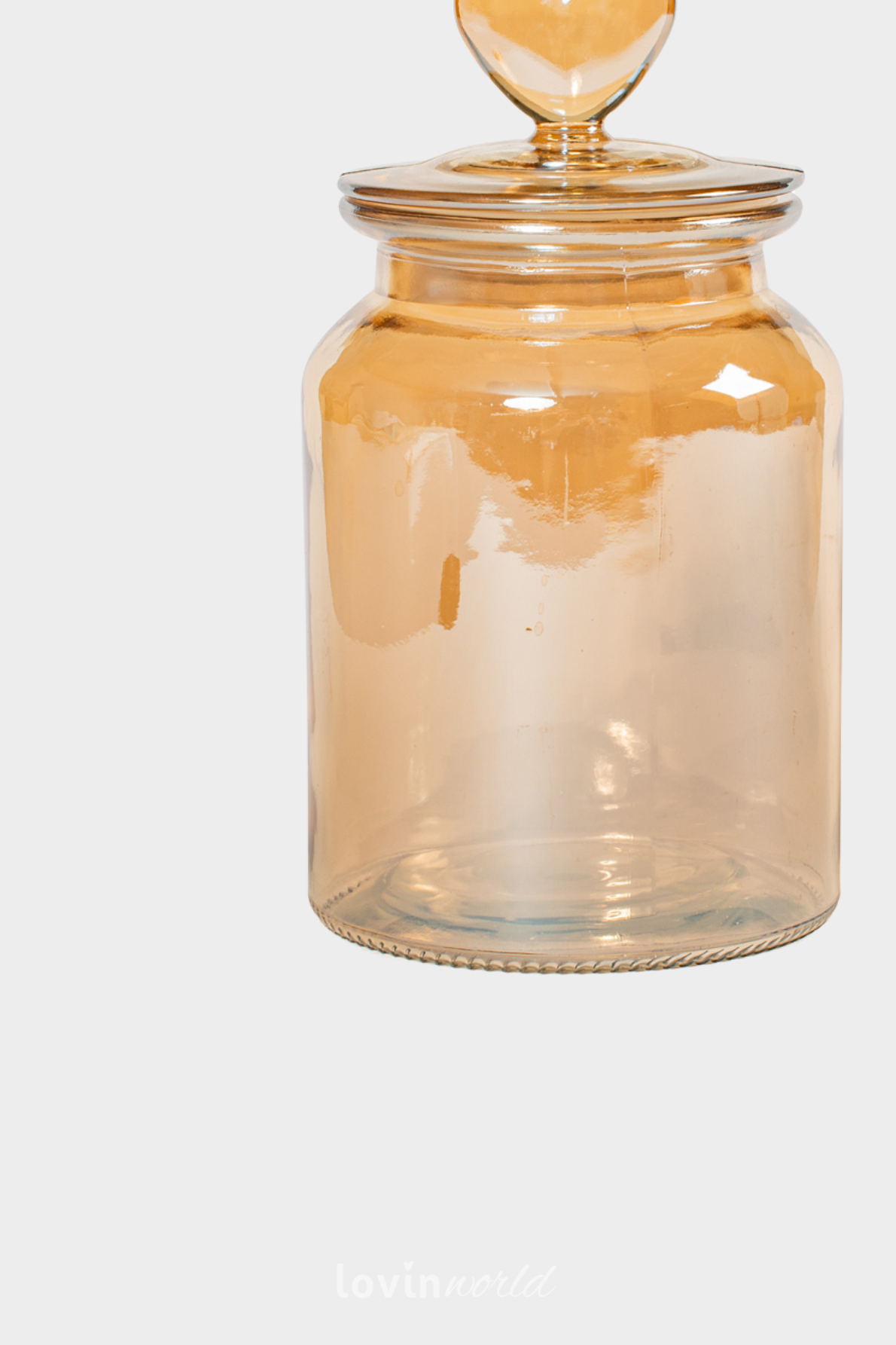 Barattolo in vetro ambrato con coperchio a forma di cuore 1000 cc.-3