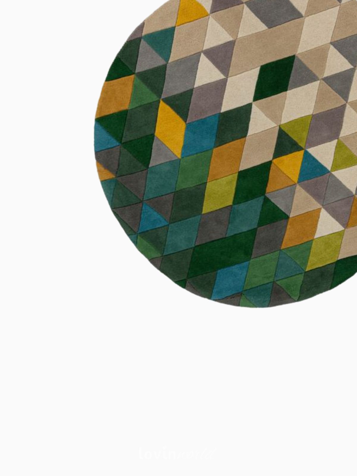 Tappeto rotondo di design Prism in lana, multicolore 160x160 cm.-3