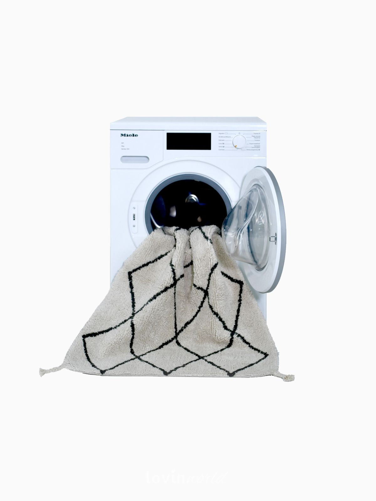 Tappeto in cotone lavabile Mini-Bereber Natural, 70x100 cm.-5