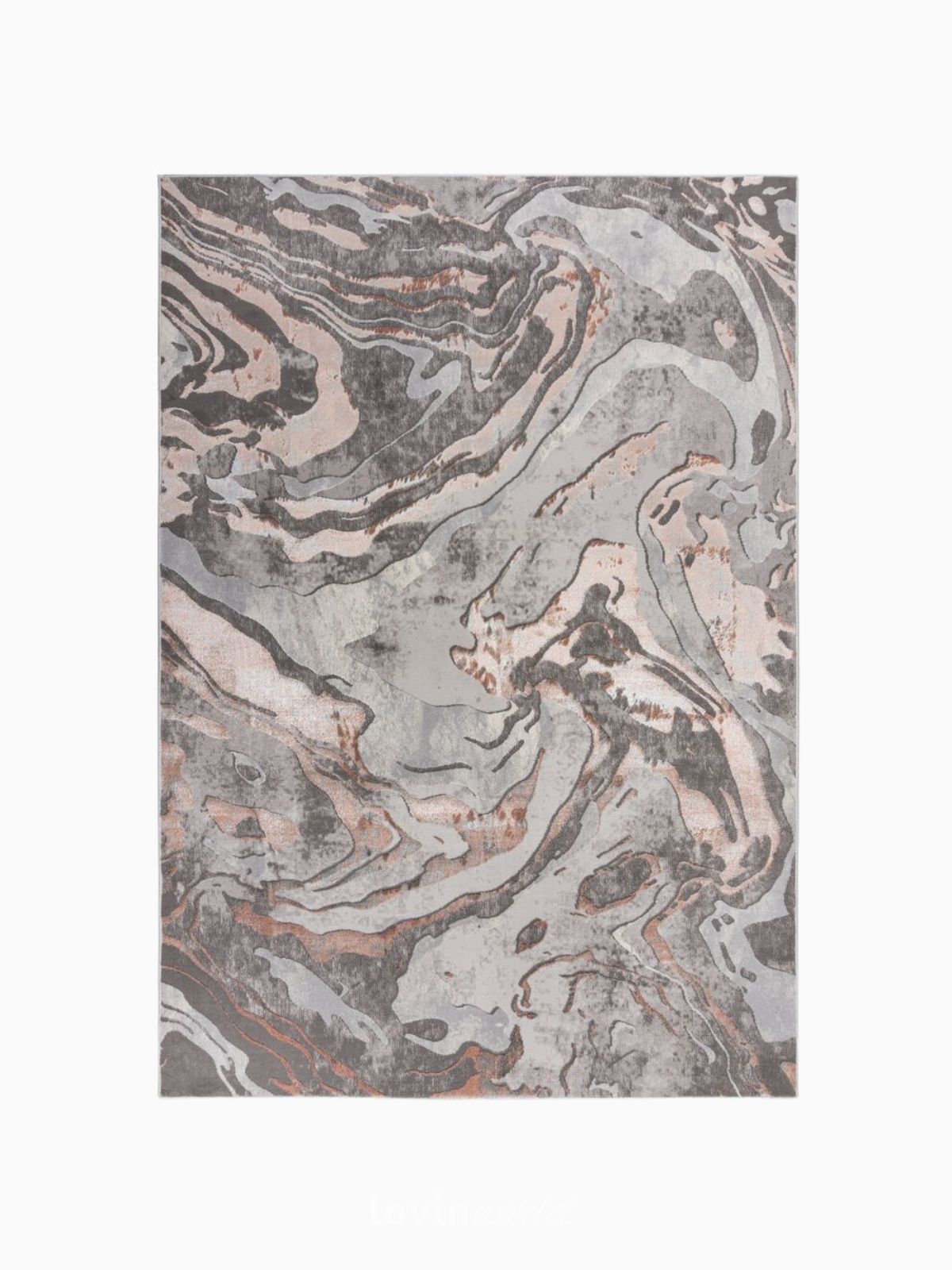 Tappeto di design Marbled Blush in polipropilene, multicolore-1