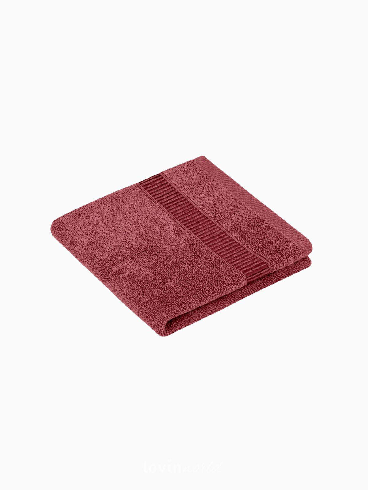 Set 2 Asciugamani da bagno Avium in 100% cotone, colore rosso-2
