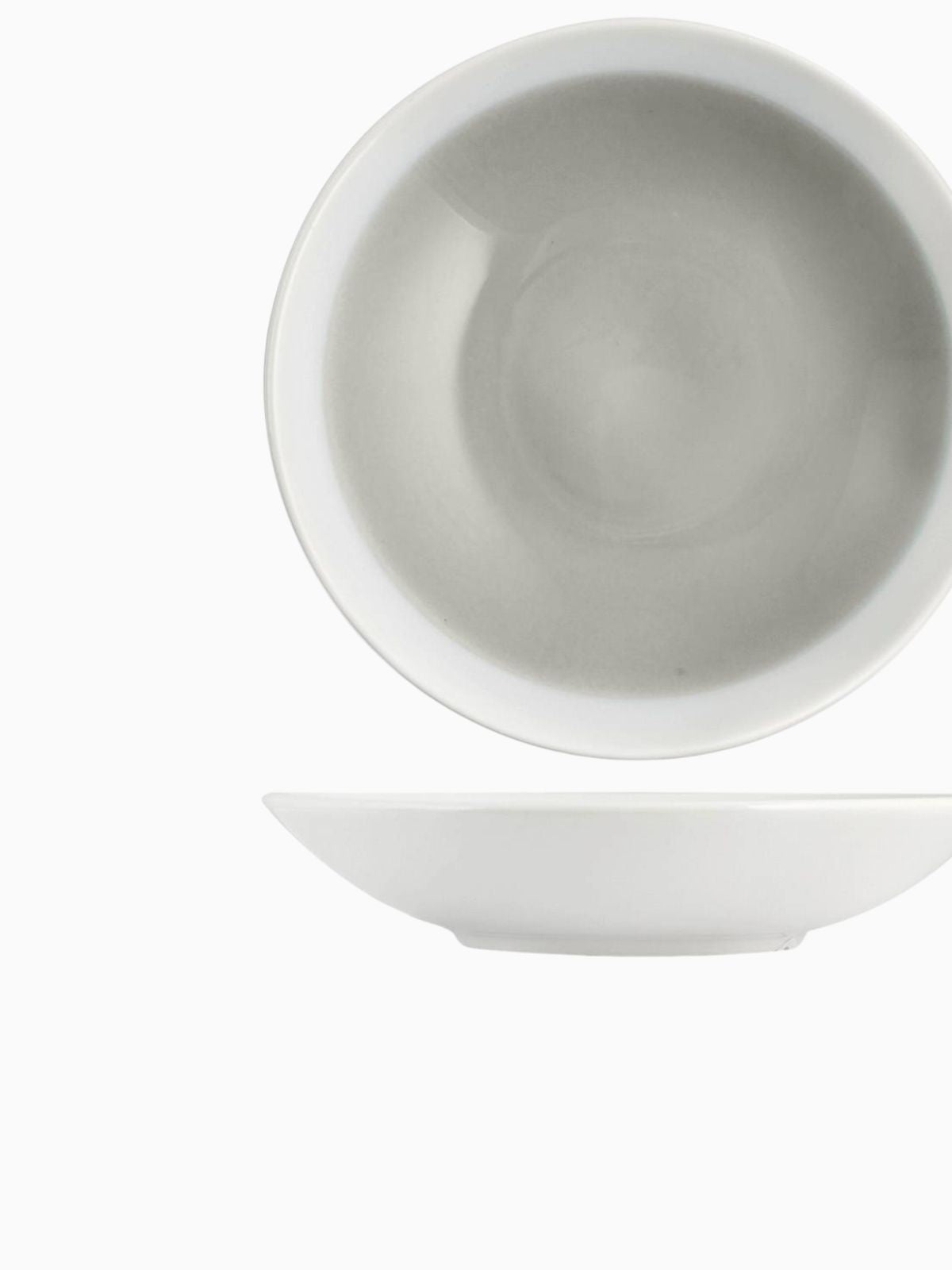 Set 6 piatti fondi Soleil in earthenware bianco e grigio 21 cm.-4