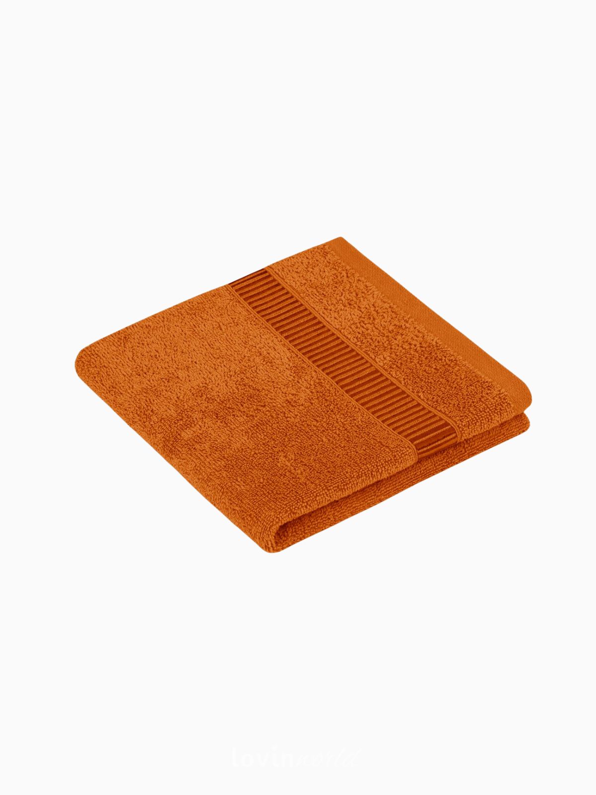 Set 2 Asciugamani da bagno Avium in 100% cotone, colore arancione-2