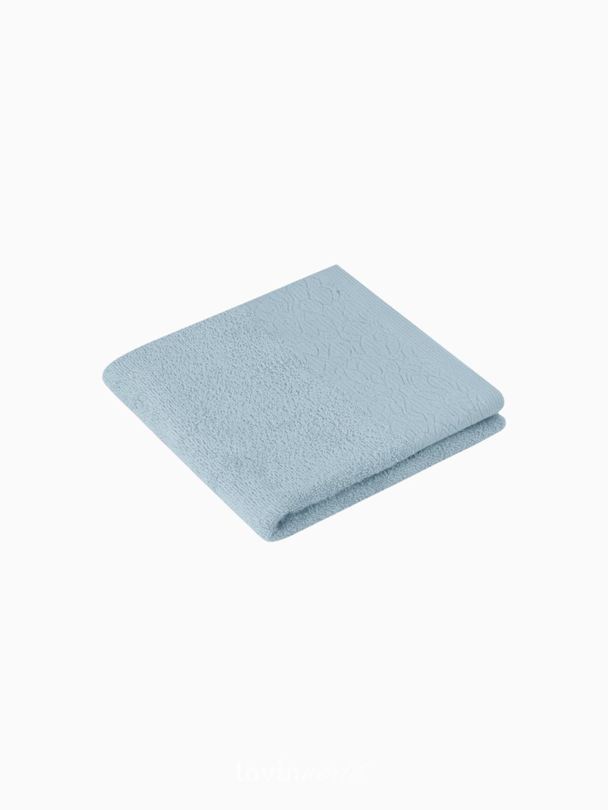 Set 2 Asciugamani da bagno Flosin in 100% cotone, colore celeste-2
