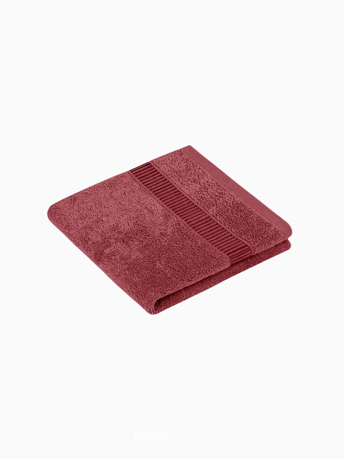 Set 3 Asciugamani da bagno Avium in 100% cotone, colore rosso-2