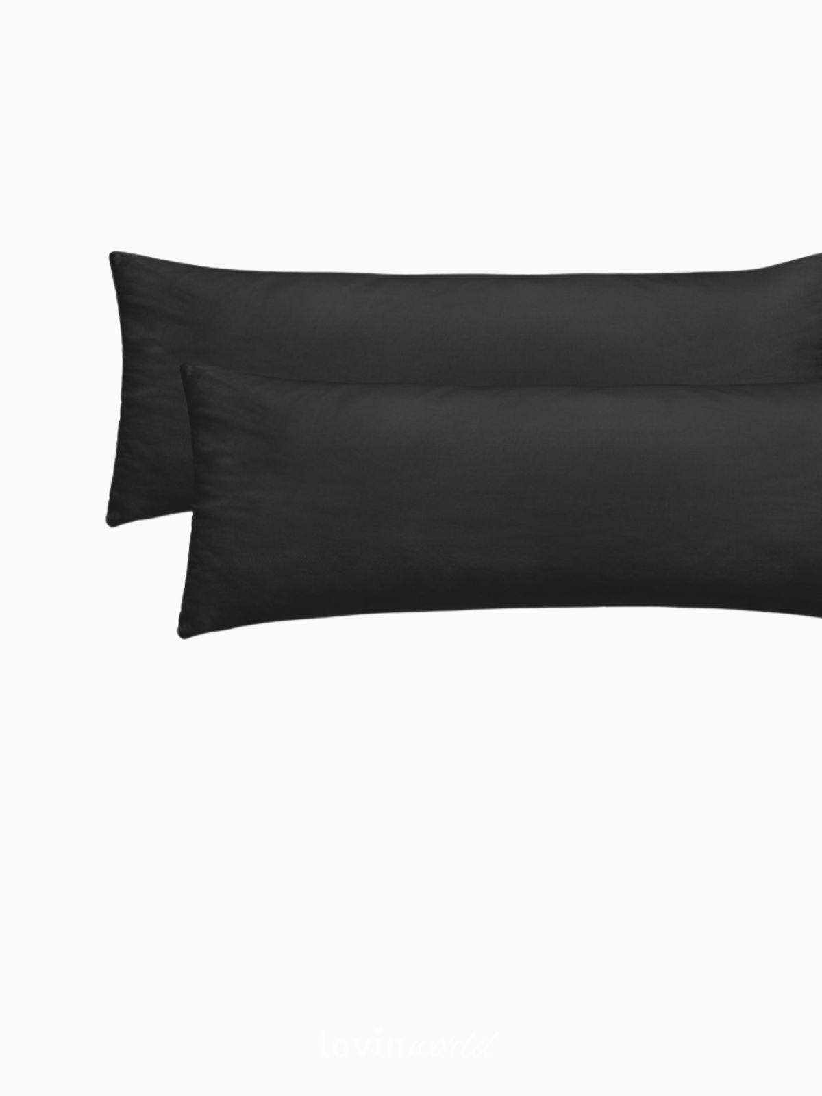 2 Federe per cuscino Amber in colore nero 40x200 cm.-2