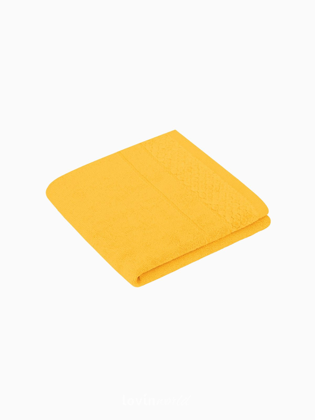 Set 2 Asciugamani da bagno Rubrum in 100% cotone, colore giallo-2