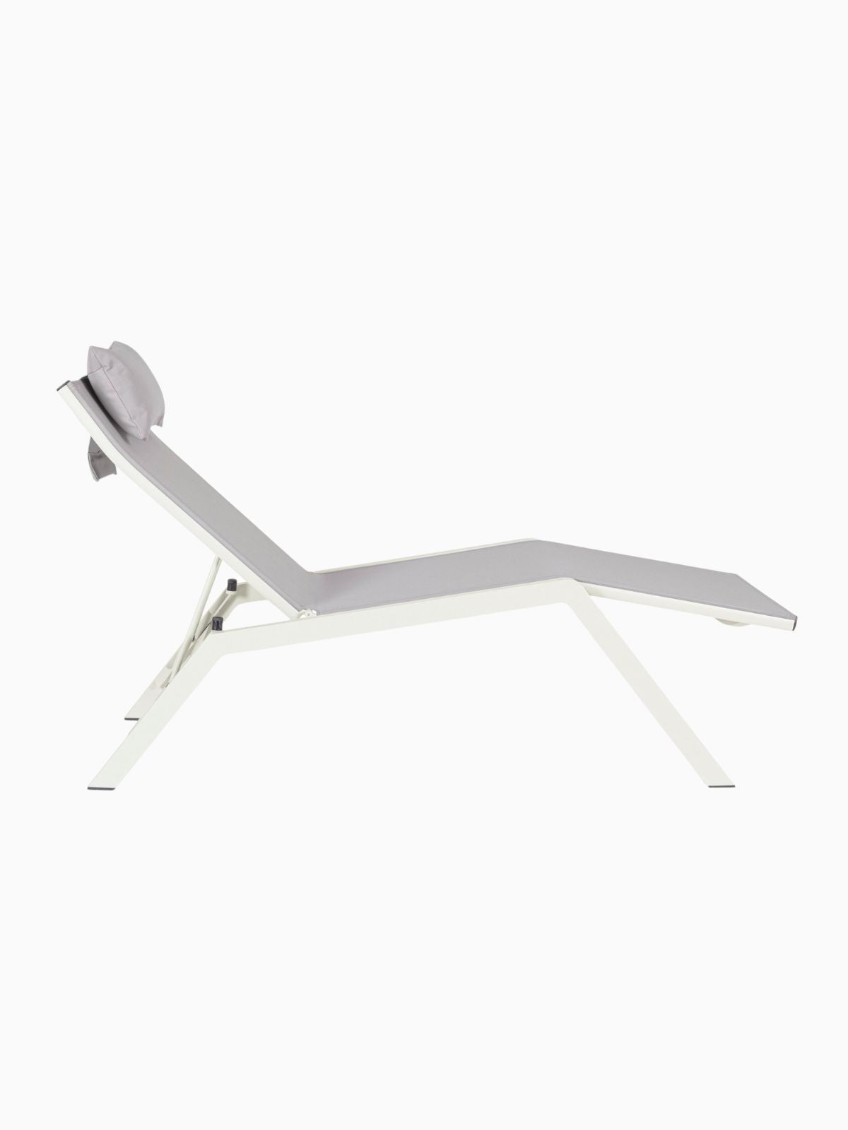 Chaise longue da esterno Krion in alluminio, colore grigio chiaro-2