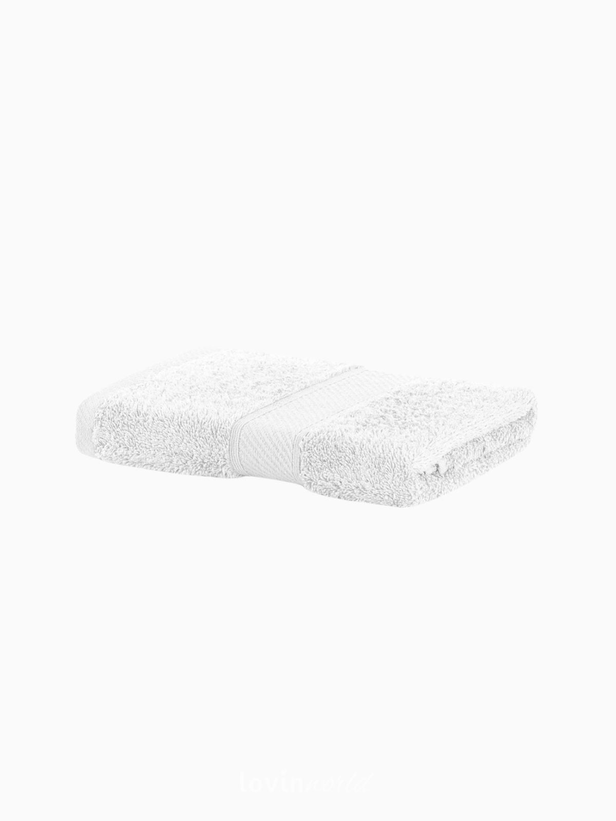 Set 6 Asciugamani da bagno Bamby in 100% cotone, colore bianco-2