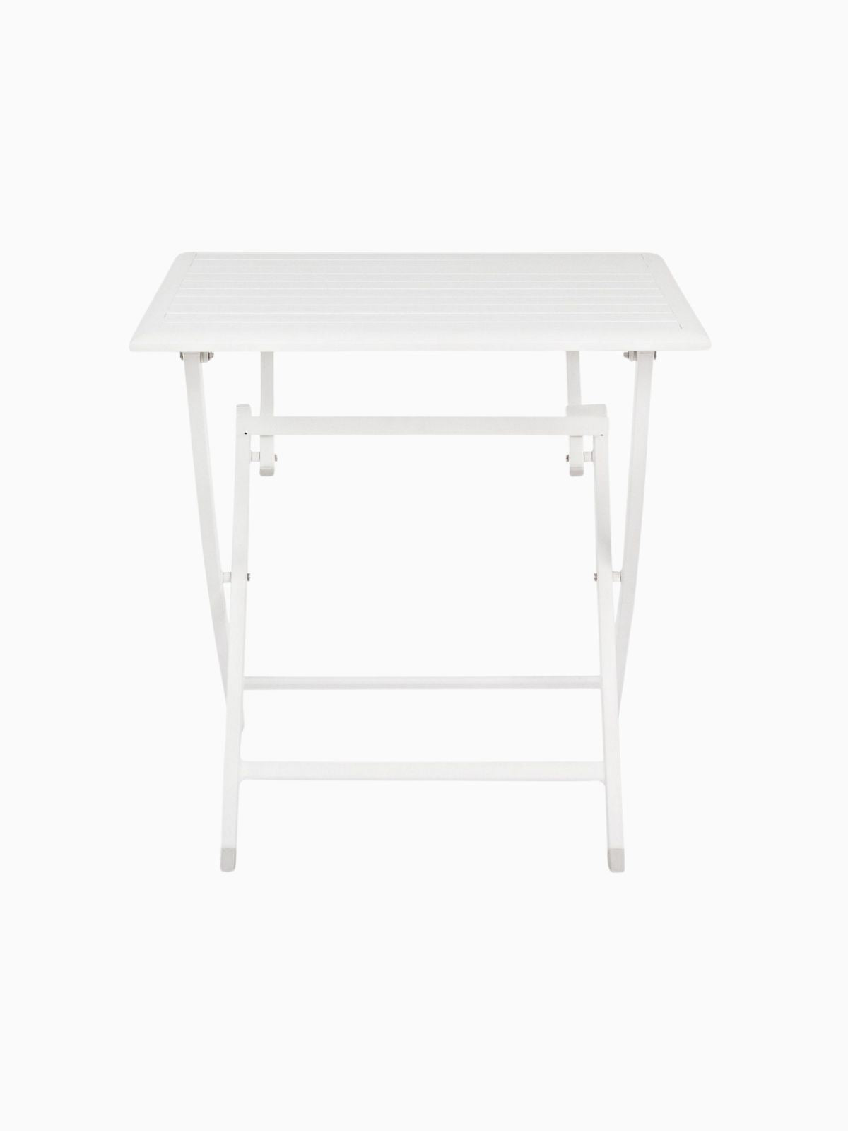 Tavolino pieghevole da esterno Elin 70x70 cm. in alluminio, colore bianco-2