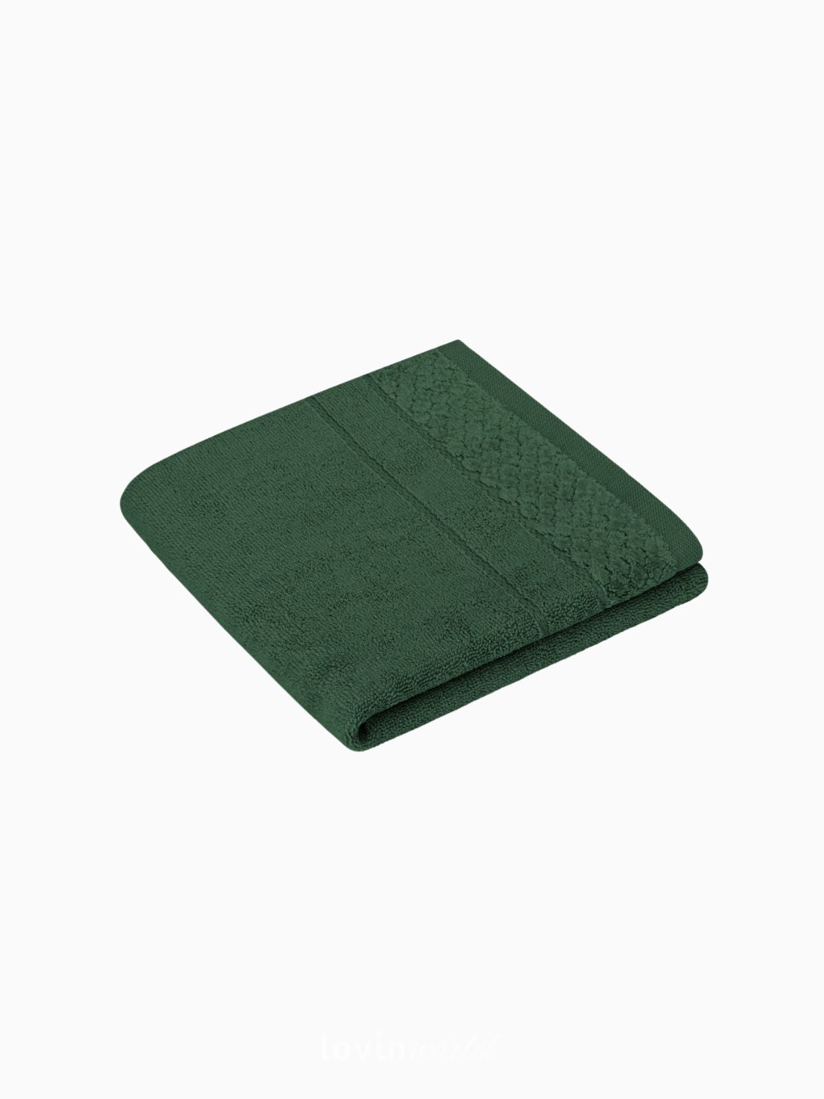 Set 2 Asciugamani da bagno Rubrum in 100% cotone, colore verde-2