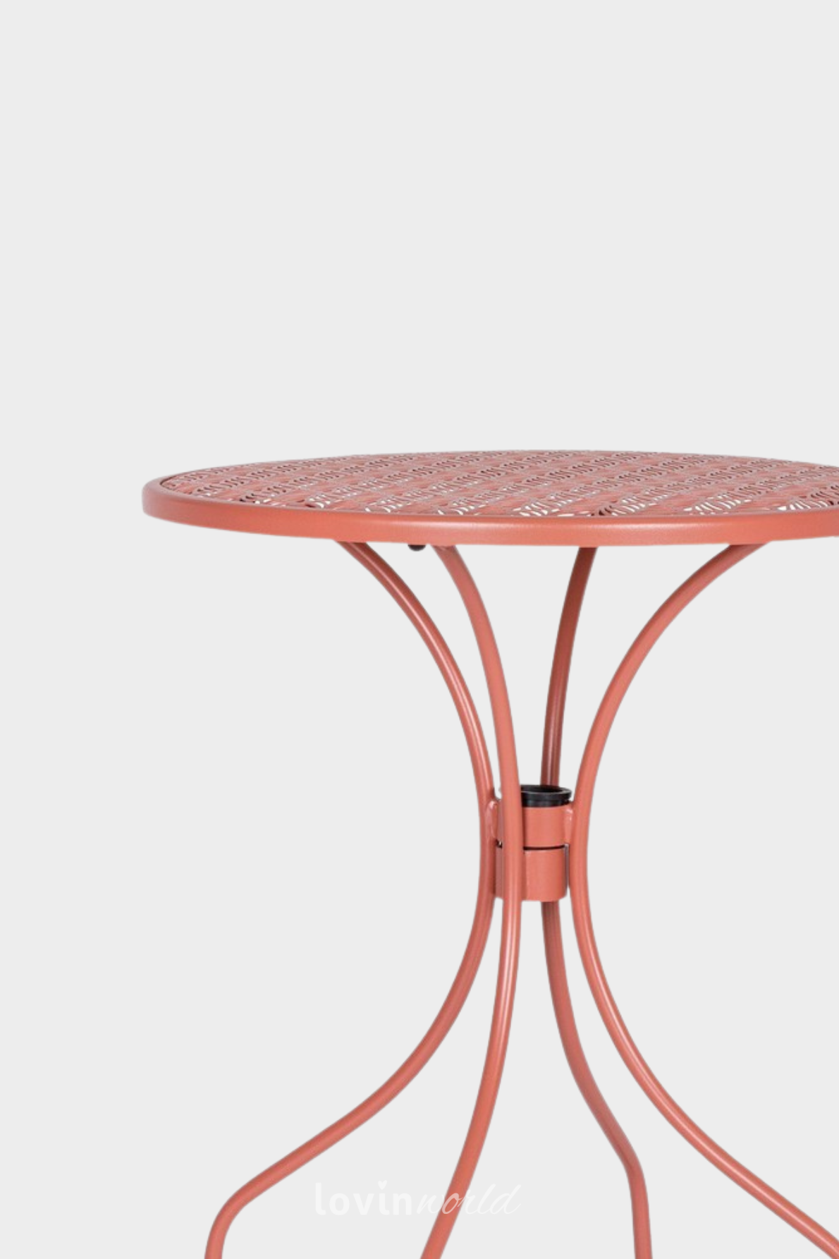 Tavolino da esterno Lizette Ø60 cm. in acciaio, colore rosso-6