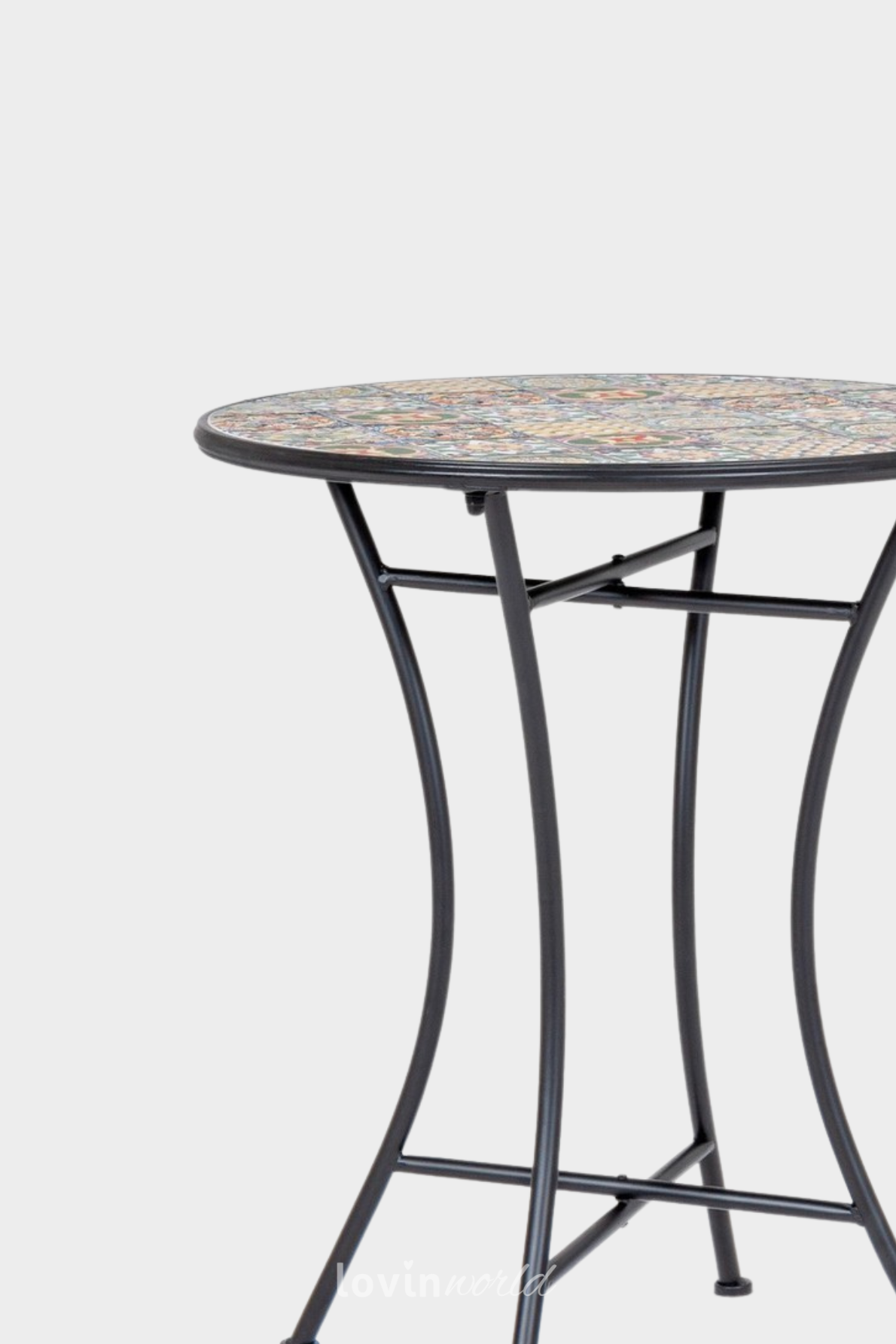 Tavolino da esterno rotondo Naxos Ø60 cm. in acciaio, multicolore-4