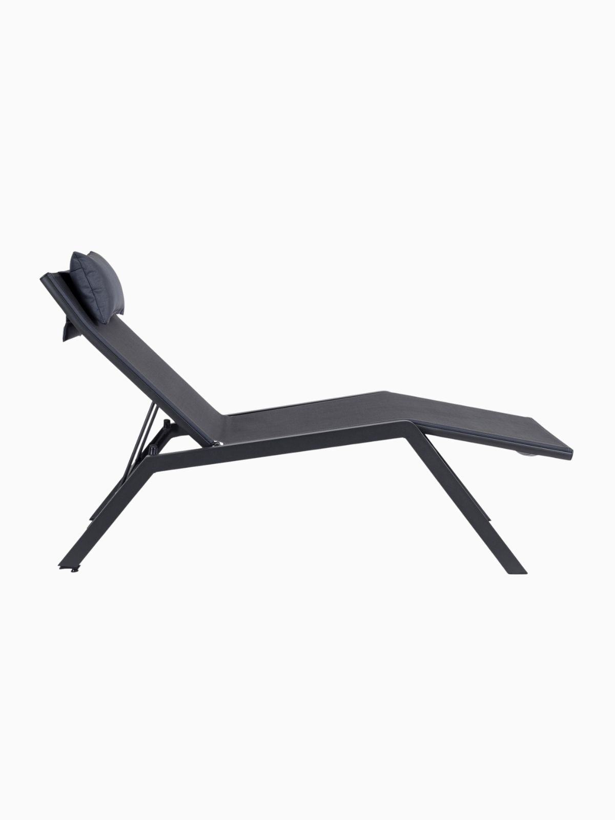 Chaise longue da esterno Krion in alluminio, colore nero-3