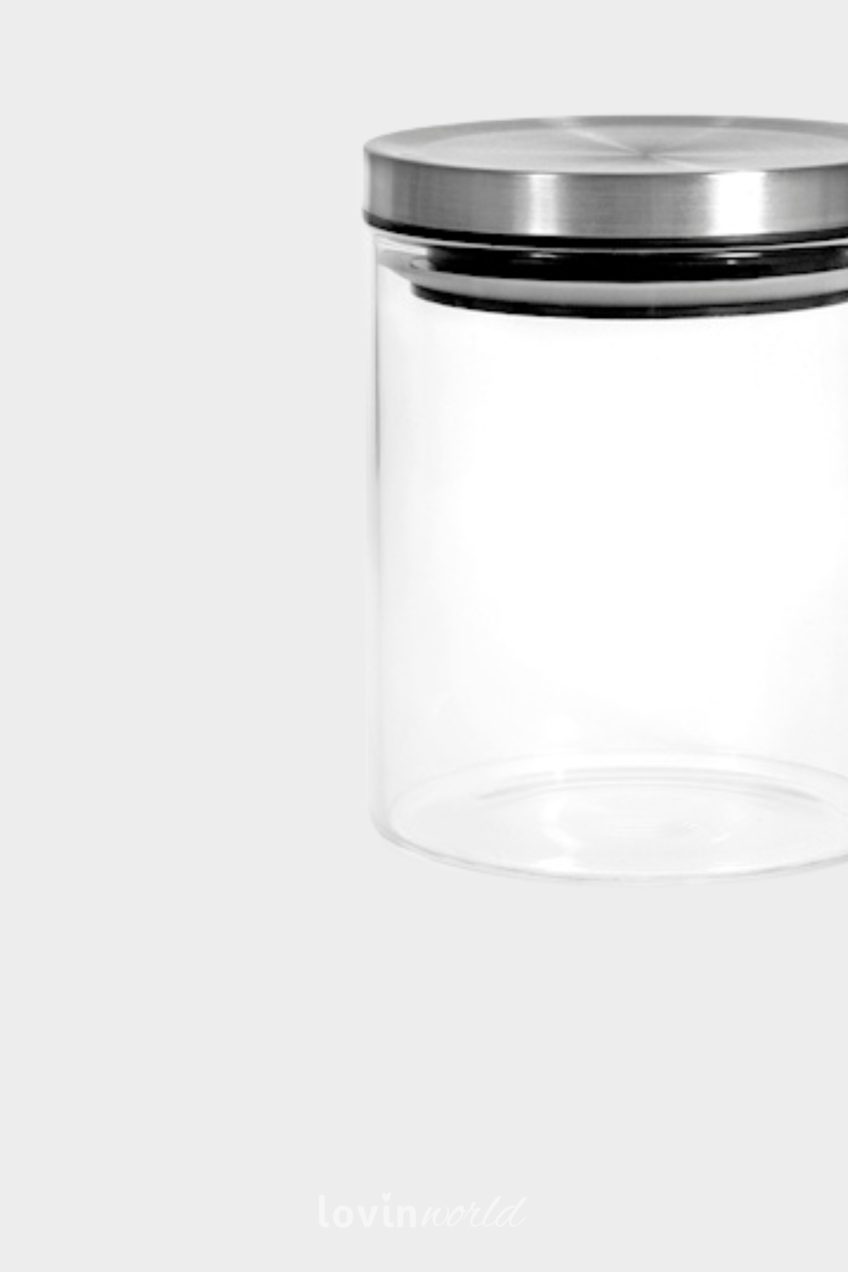 Barattolo in vetro borosilicato con tappo in acciaio inox 0,7 lt.-2